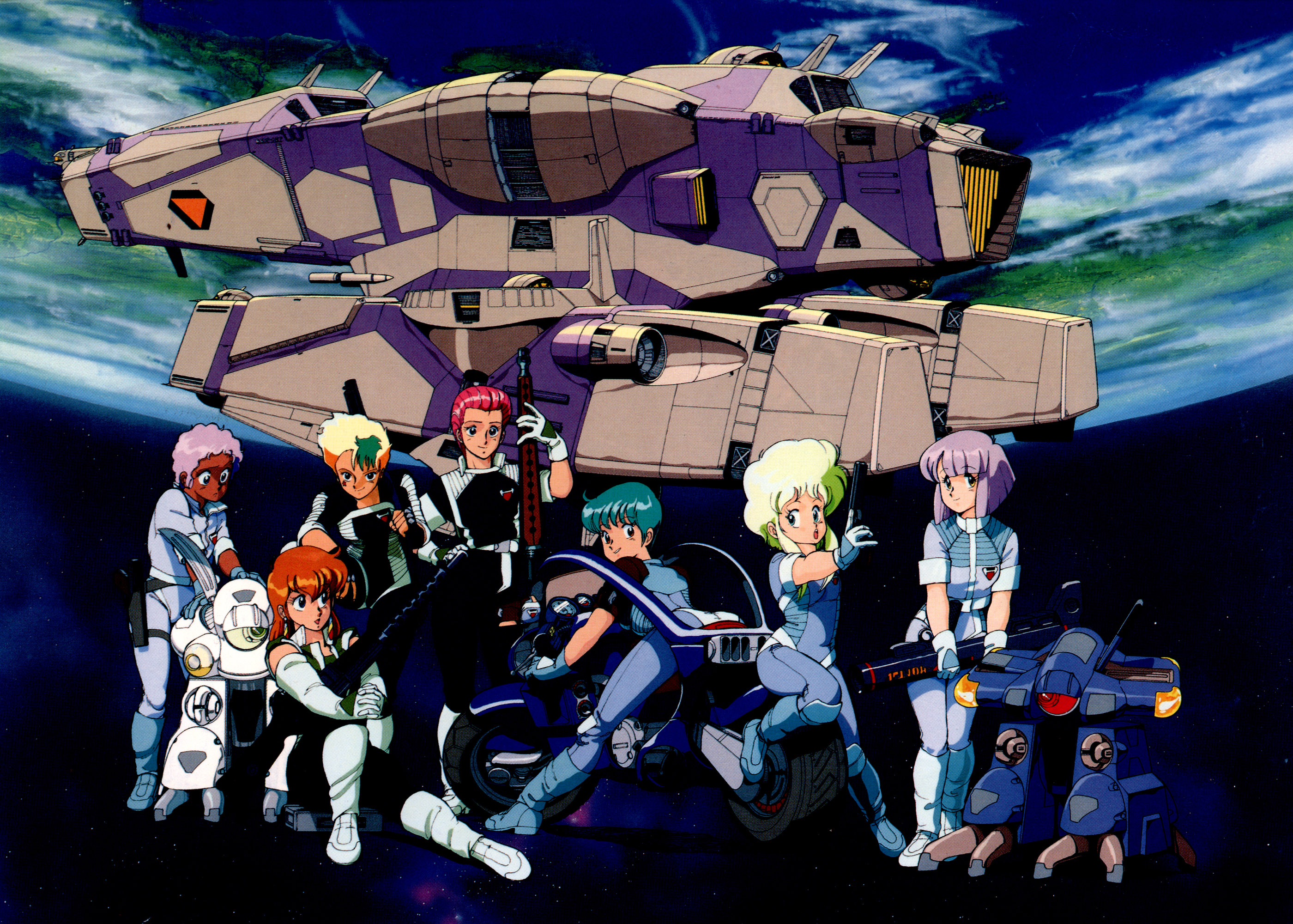 Gall Force Kenichi Sonoda Anime Girls Science Fiction Ship Space 2800x2000