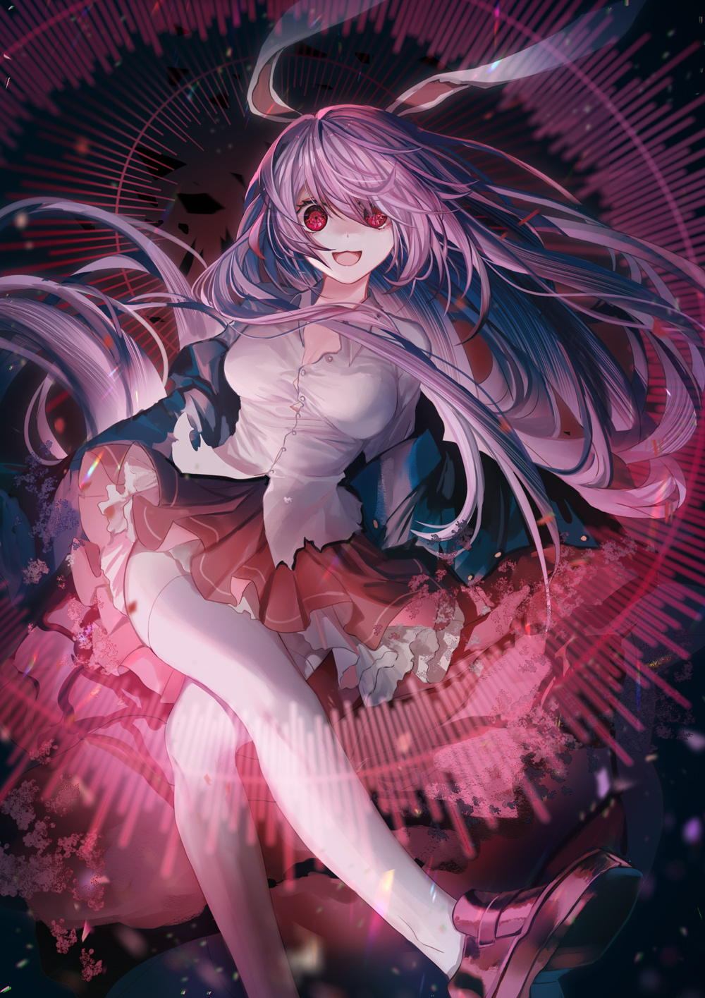 Anime Anime Girls Portrait Display Sitting Reisen Udongein Inaba Touhou Looking At Viewer Long Hair  1000x1415