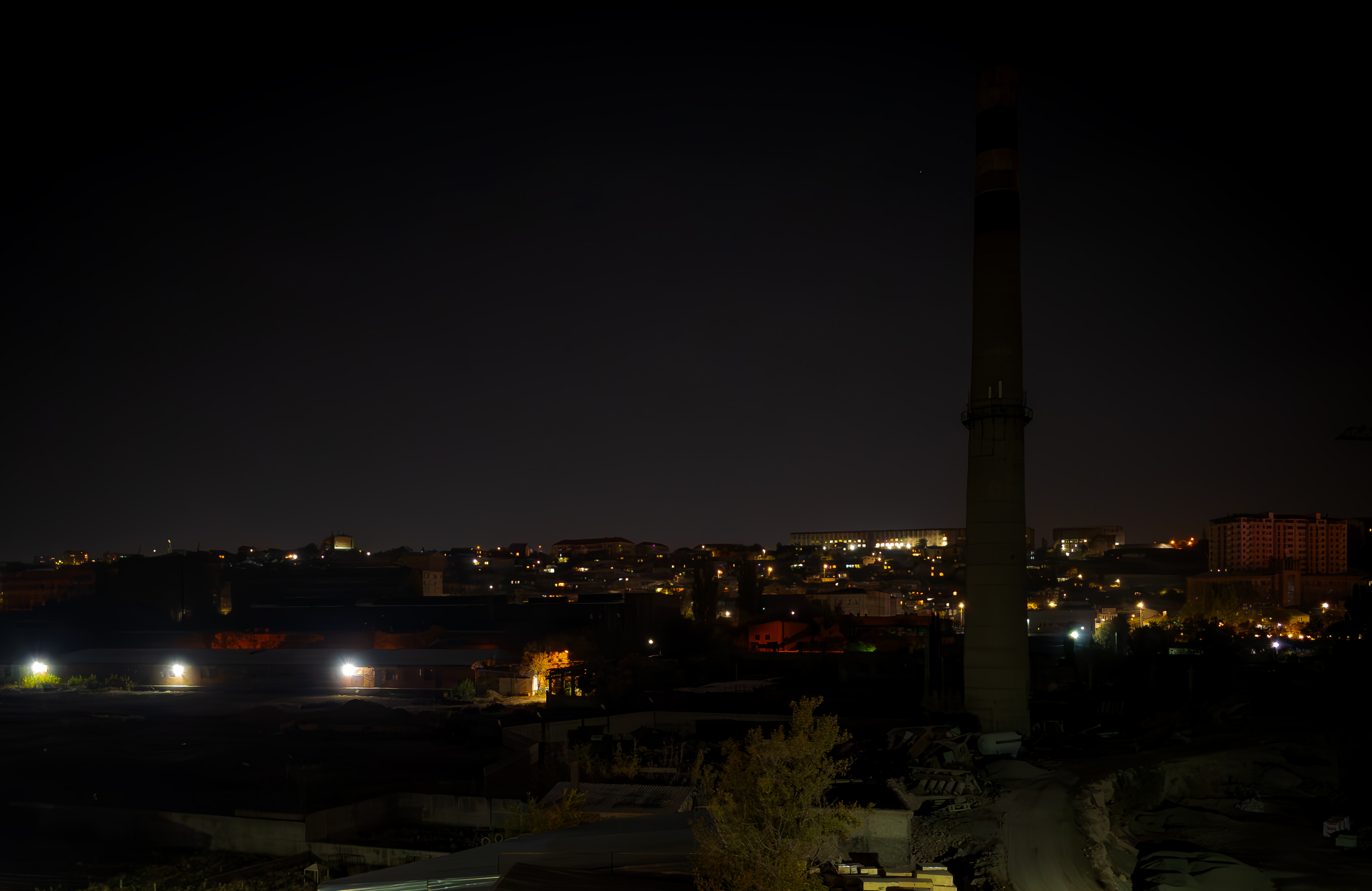 Industrial Night City Armenia Yerevan City Lights Cityscape Sky 3024x1964