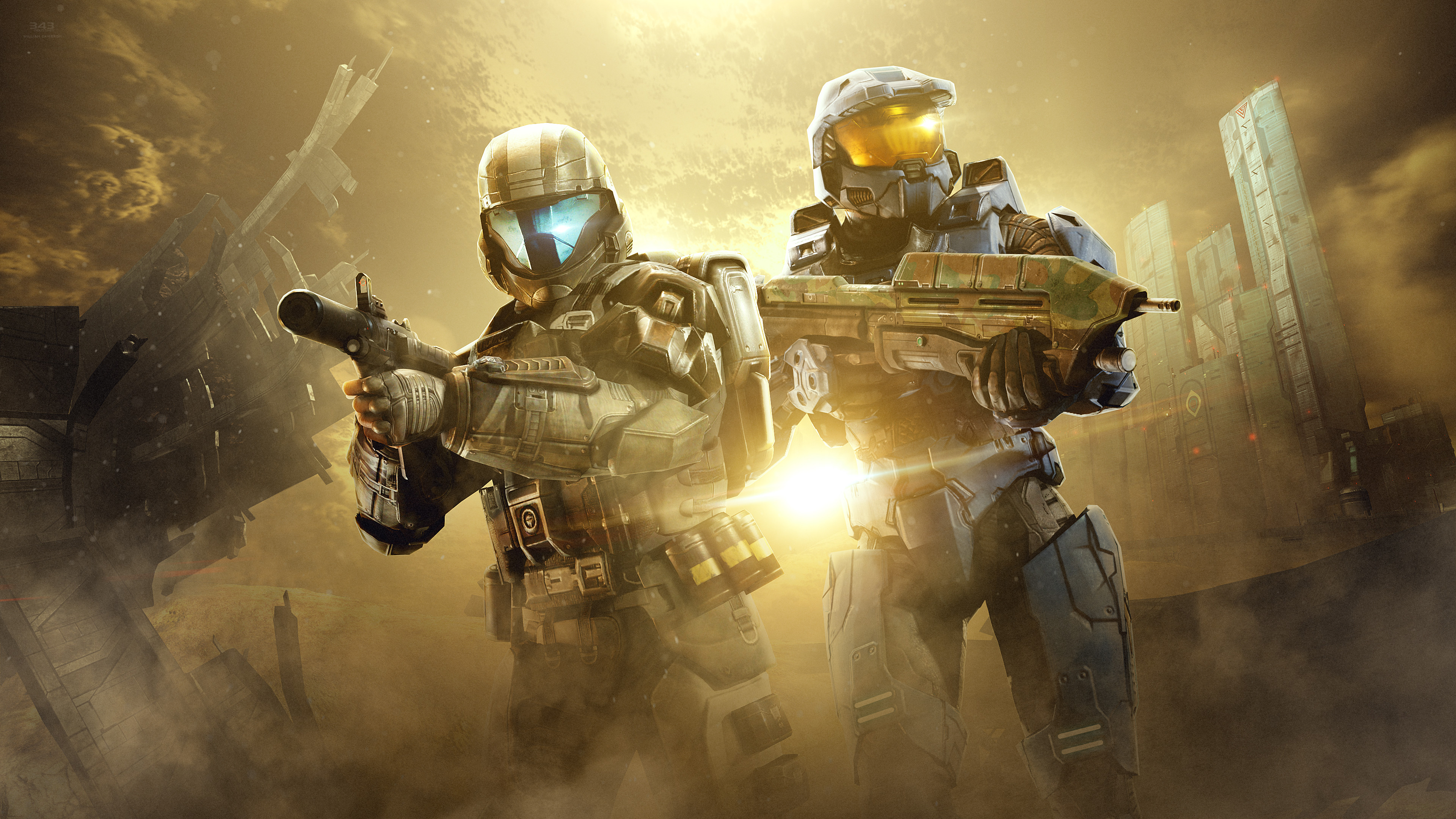 Halo Video Games Video Game Art Soldier Artwork Weapon Science Fiction 3840x2160