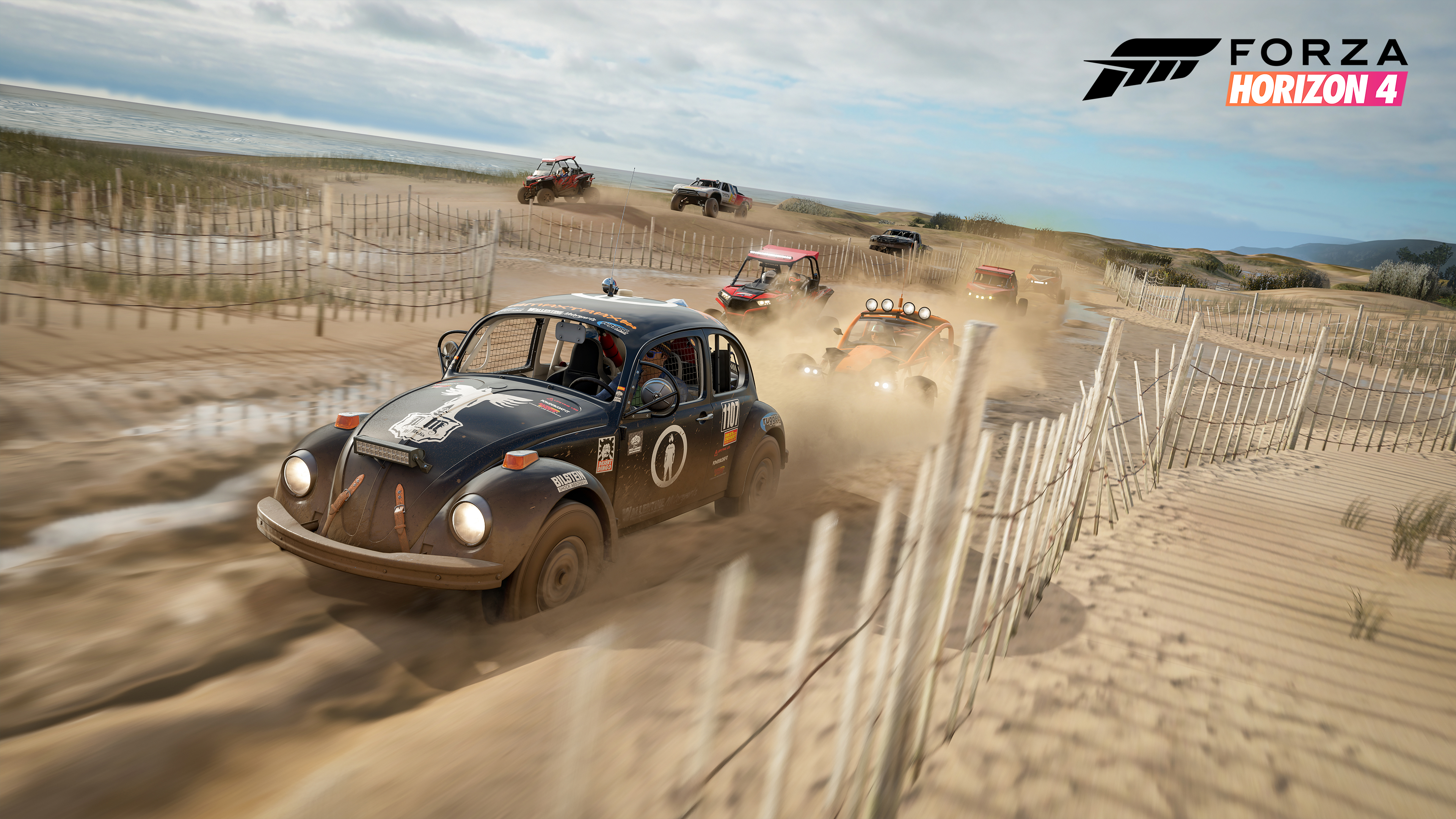 Forza Horizon 4 Video Games Car Volkswagen Beetle Racing Logo Road 3840x2160