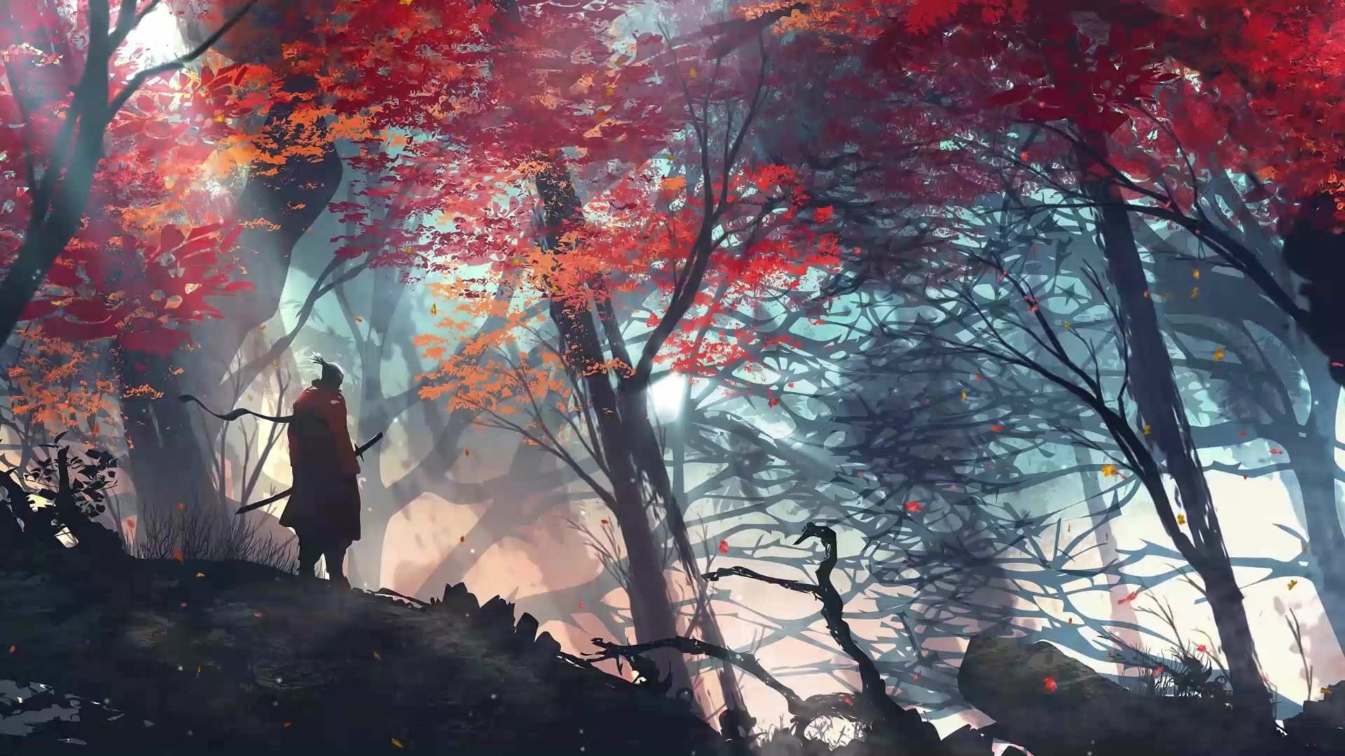 Samurai Sekiro Shadows Die Twice Alone Trees Video Games Sunlight Video Game Art Branch Video Game C 1920x1080