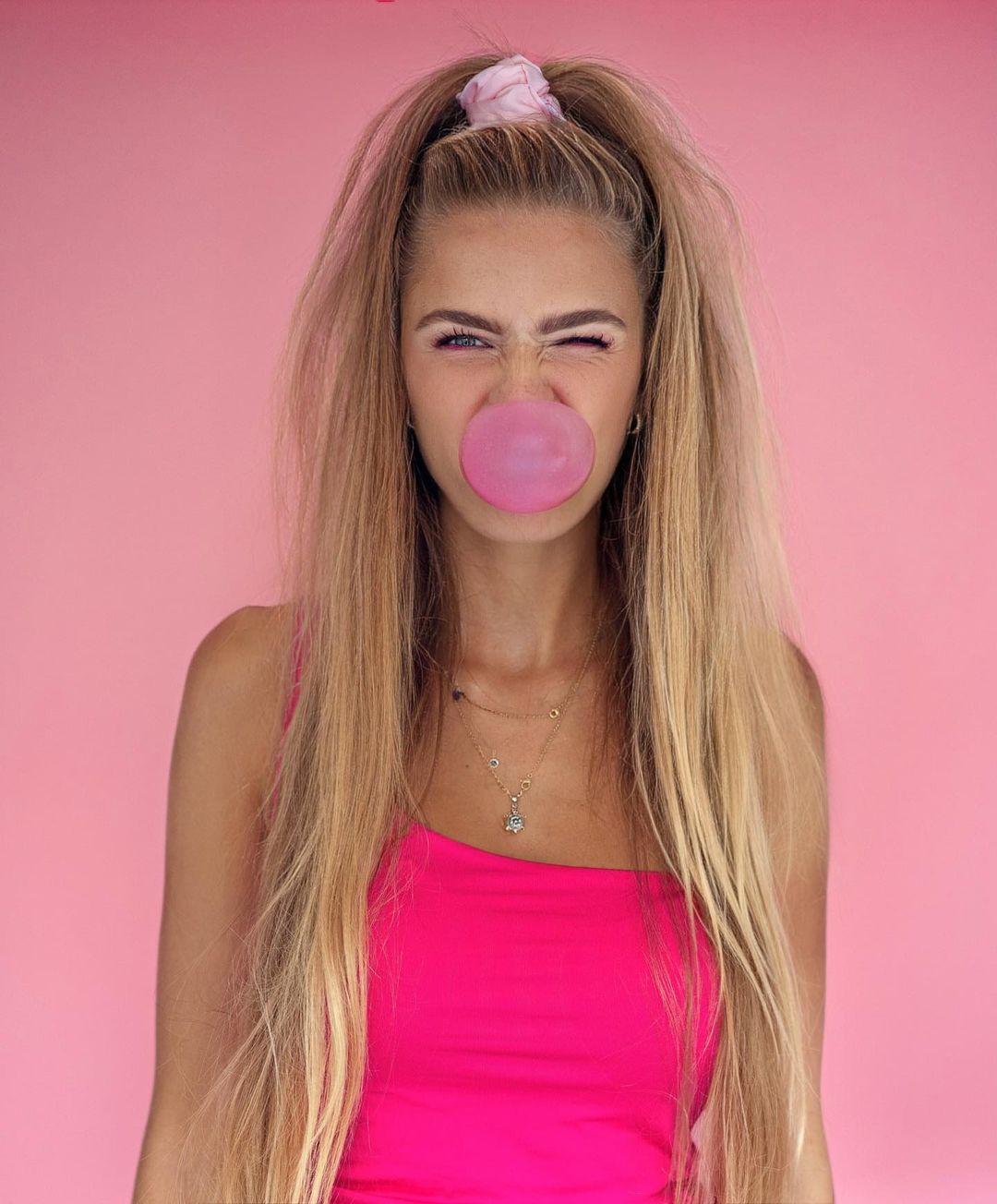 Blonde Bubble Gum Women Wallpaper Resolution 1080x1304 Id 1336392