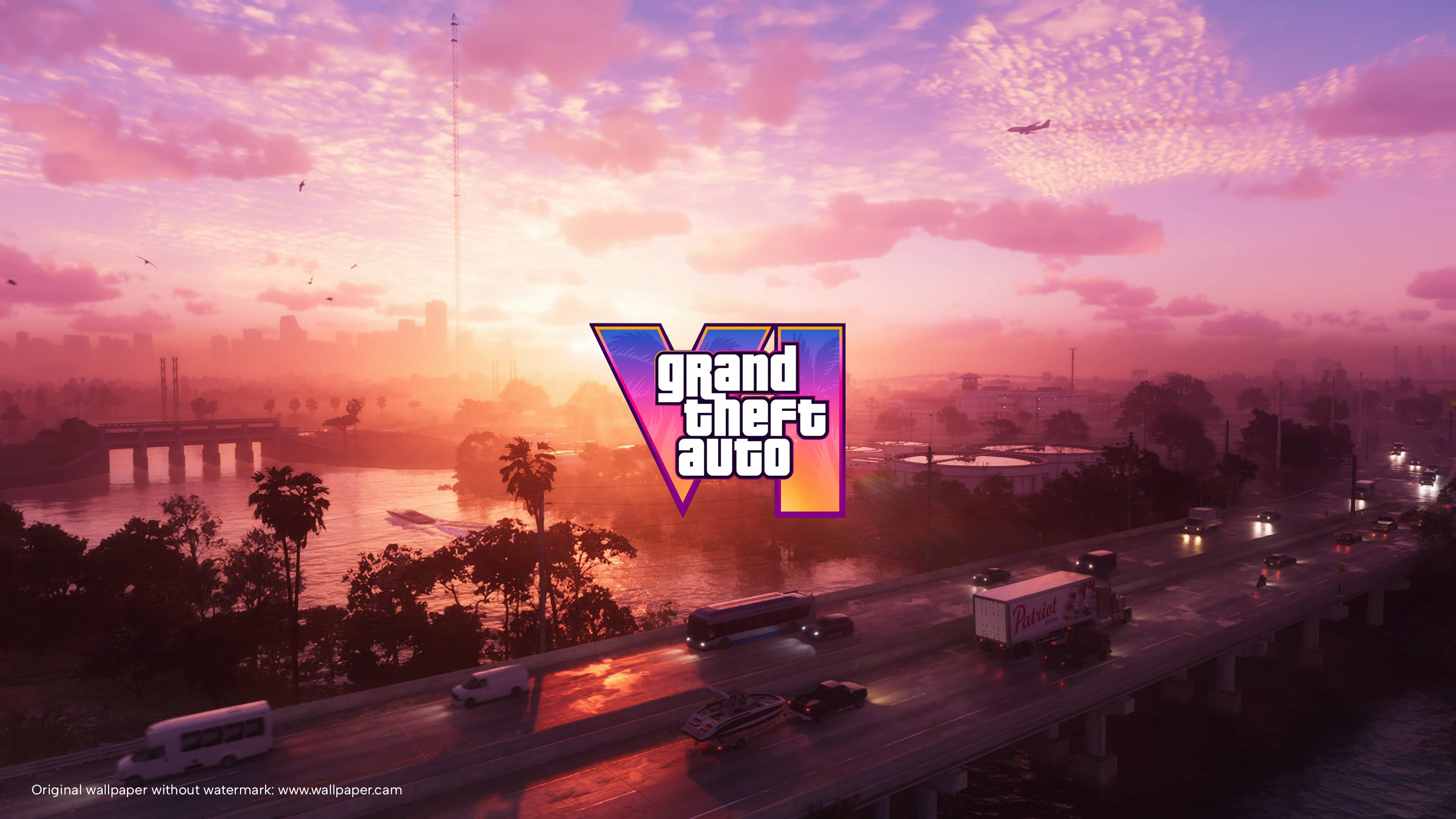 Grand Theft Auto Grand Theft Auto Vi Video Games Games Posters Sunset Sunset Glow Illustration Sunli 3840x2160