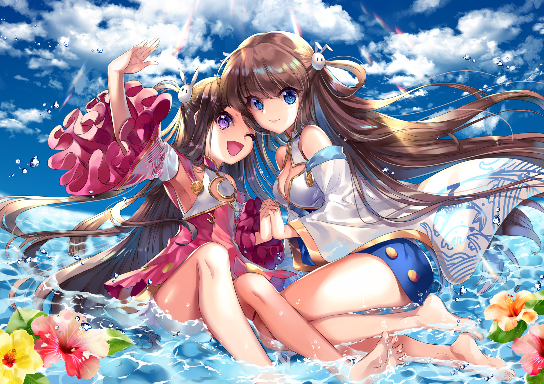 Anime Anime Girls Blue Oath Ping Hai Blue Oath Ning Hai Blue Oath Long Hair Brunette Two Women Artwo 1754x1240