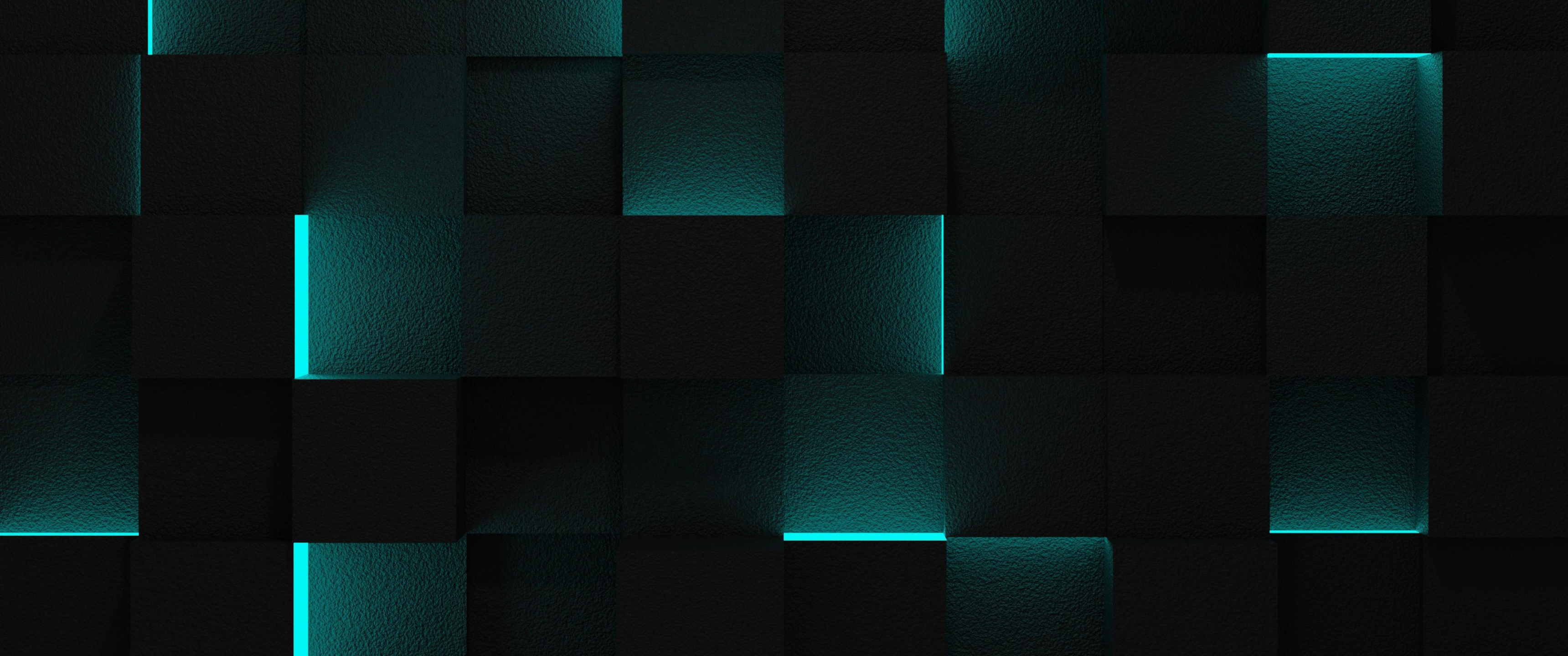 Laser Green Simple Background Minimalism 3440x1440