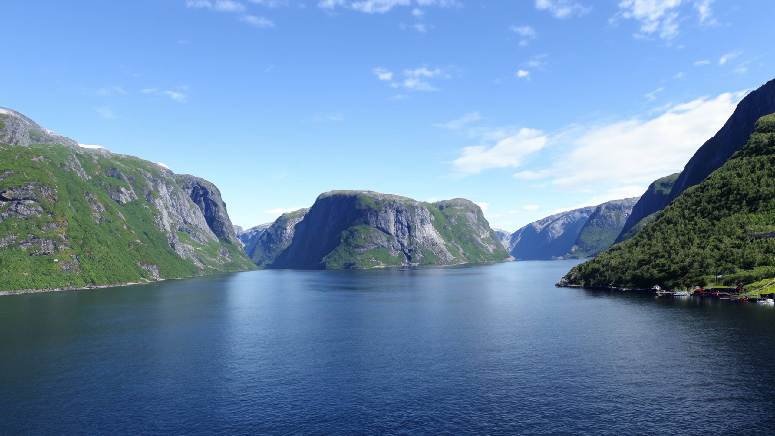 Norway Scecnic Landscape Fjord Water Sea Sky Clouds Nature 2560x1440