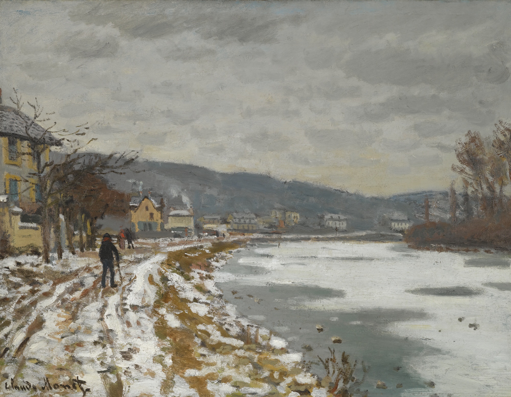 Impressionism Claude Monet Artwork Classic Art Painting Winter Snow 2000x1556