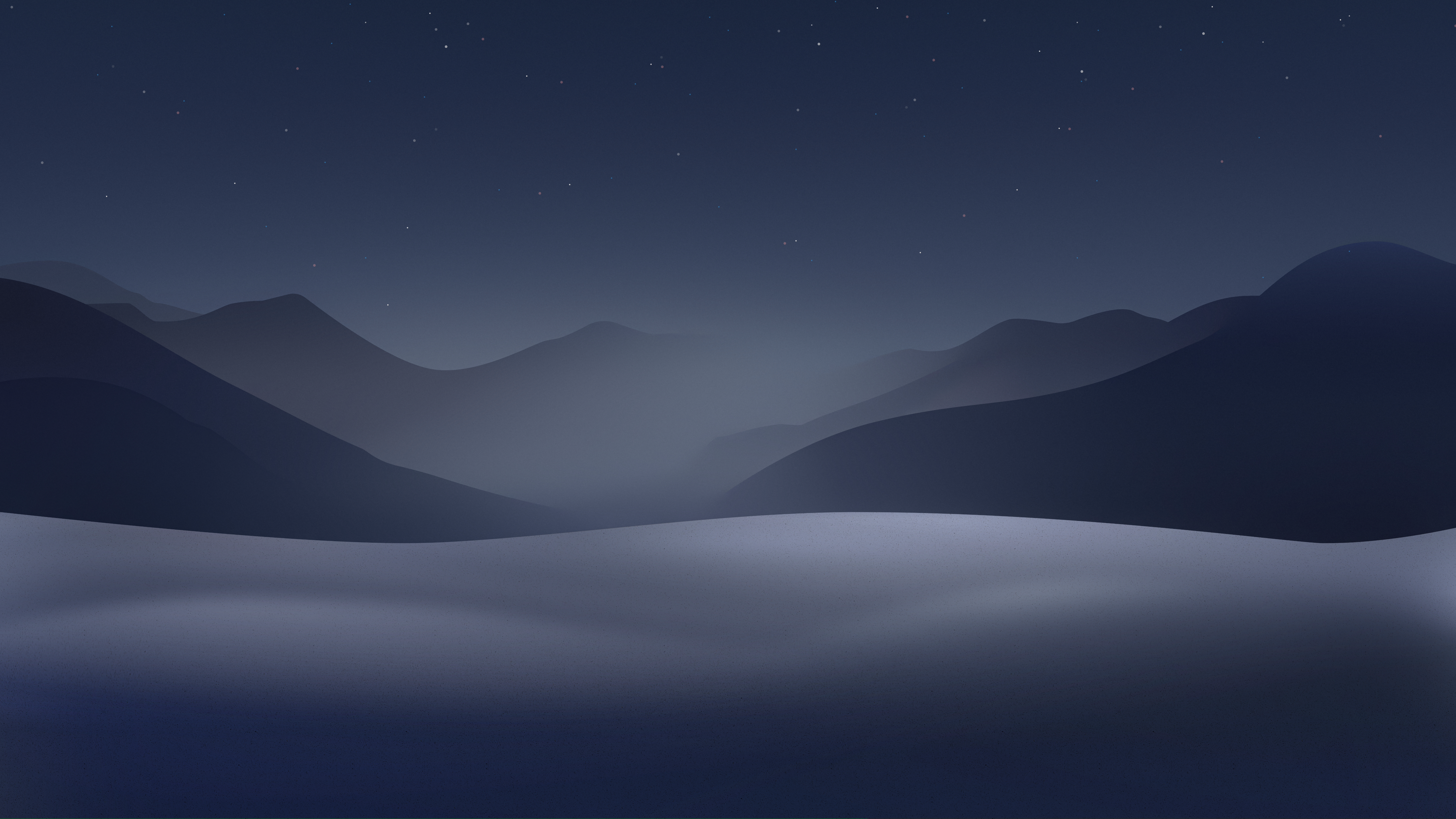 Basic Apple Guy Digital Art Artwork Illustration Landscape Night Nightscape Mountains Field Simple B 6016x3385