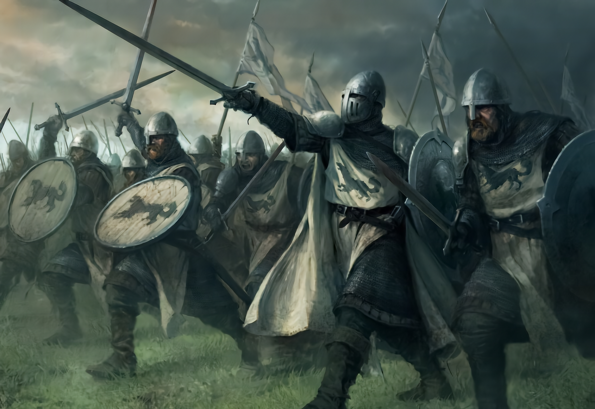 Fantasy Art Warrior Army Knight Middle Ages Digital Art 2000x1376