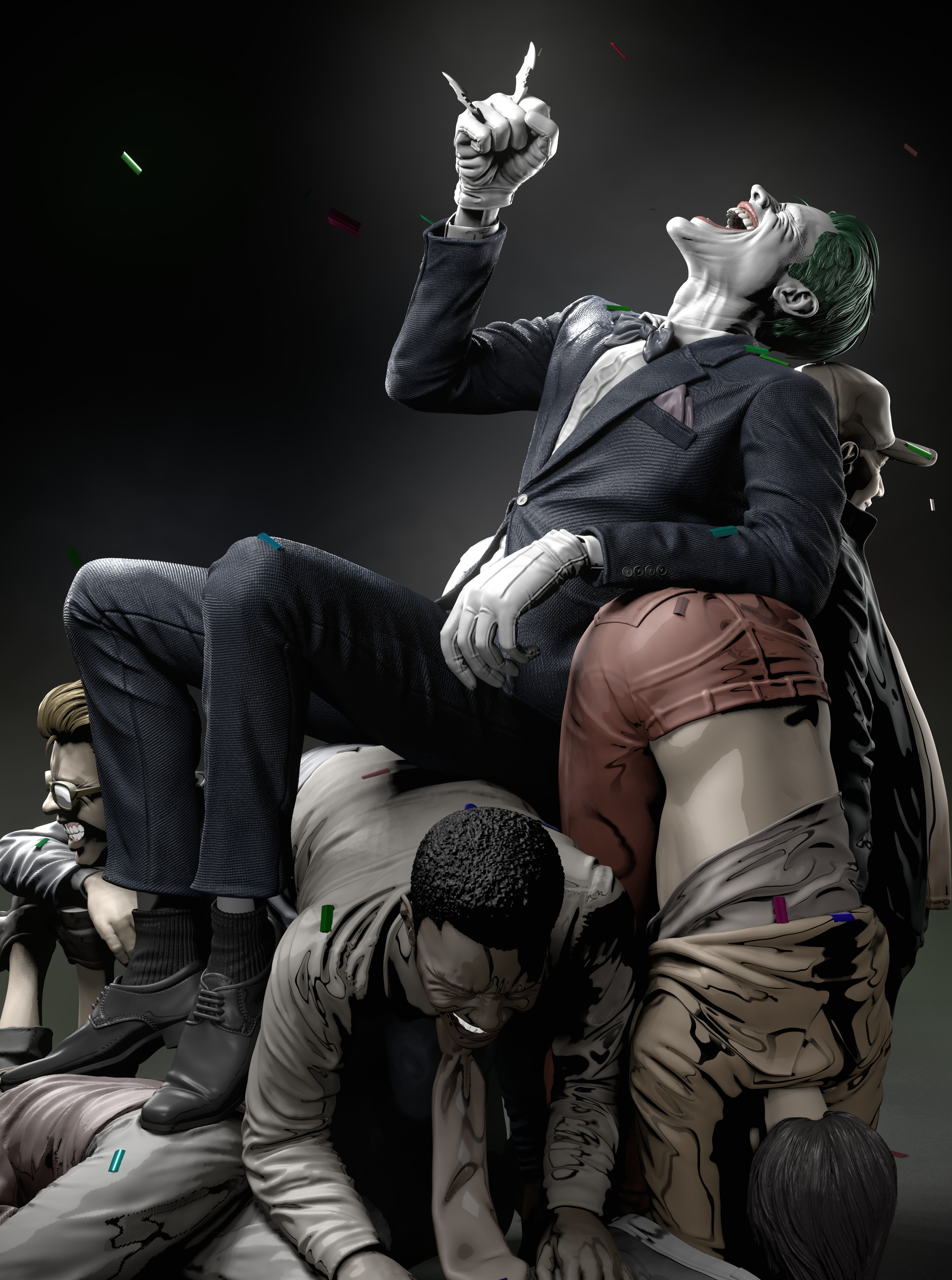 Artwork Digital Art Joker Villains Laughing Suffering DC Comics 3390x4560
