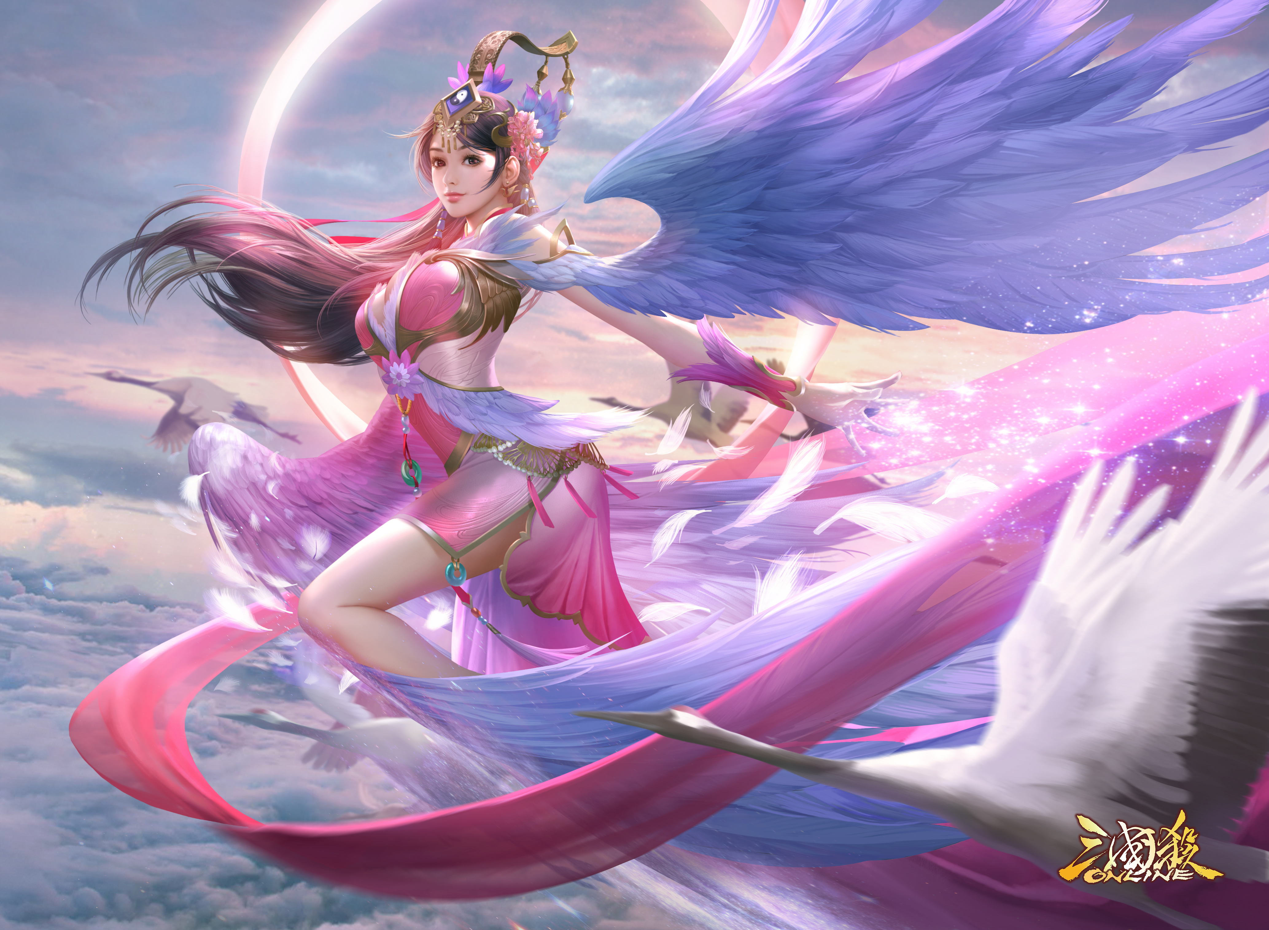 Sanguosha Asian Women Video Game Art Video Game Characters Smiling Video Games Logo Clouds Sky Looki 4134x3030