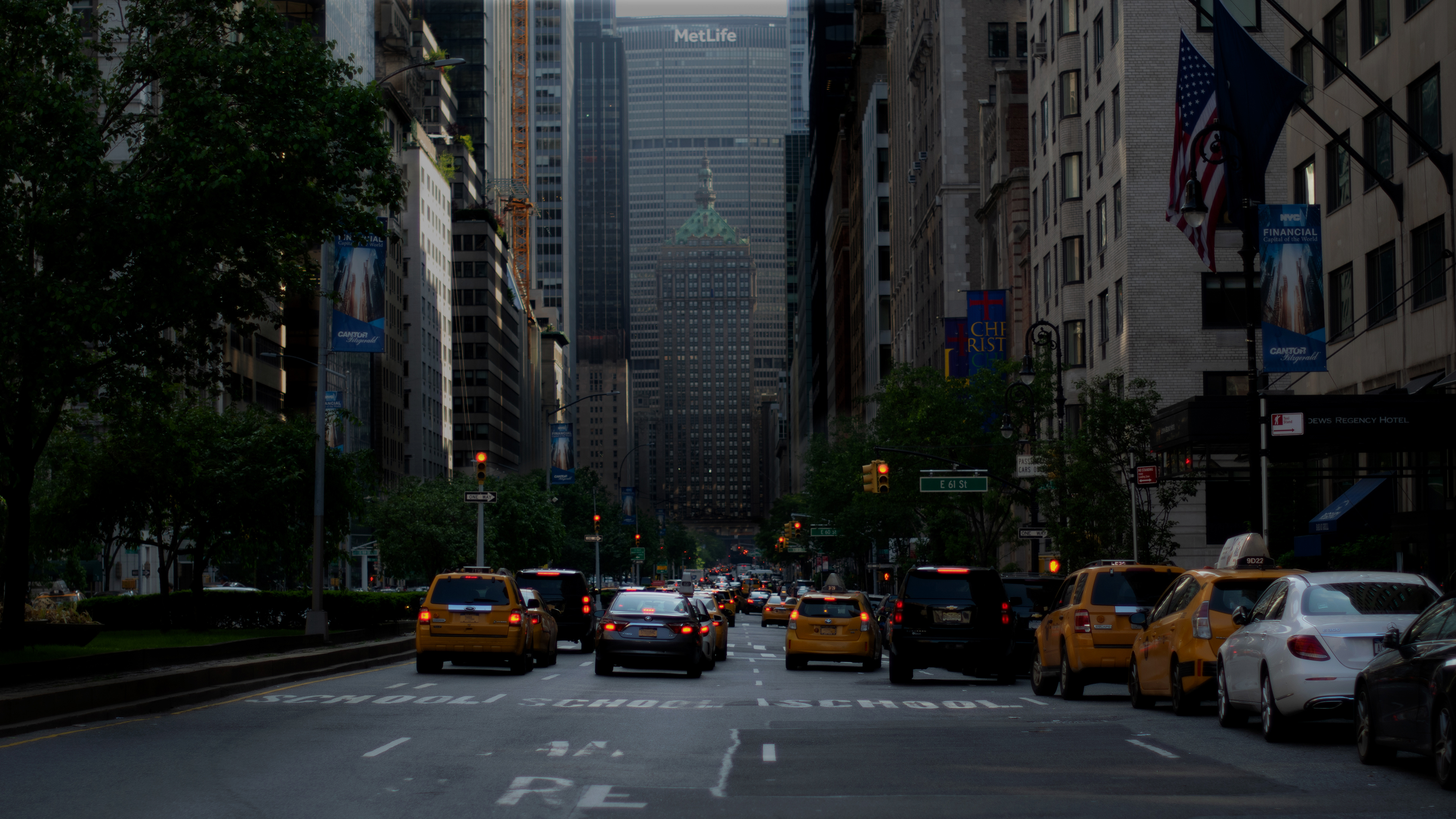 New York City Street Traffic Taxi Car City 3840x2160