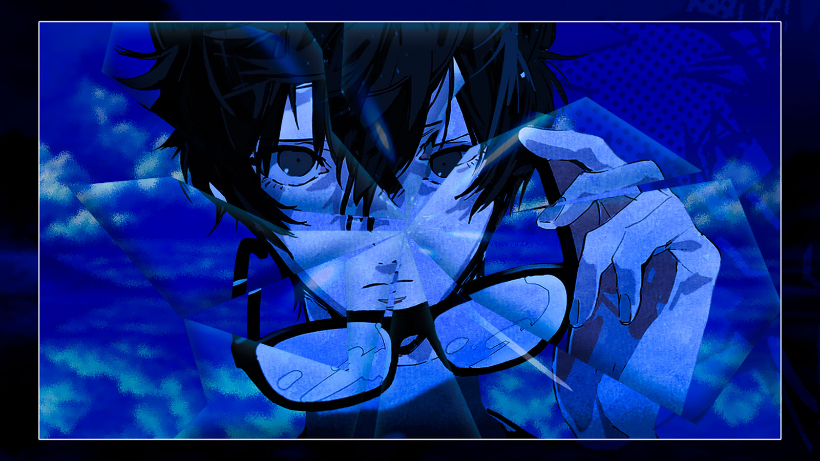 Anime Boys Black Hair Glass Design Ocean View Glasses Persona 5 Protagonist Persona 5 1601x900