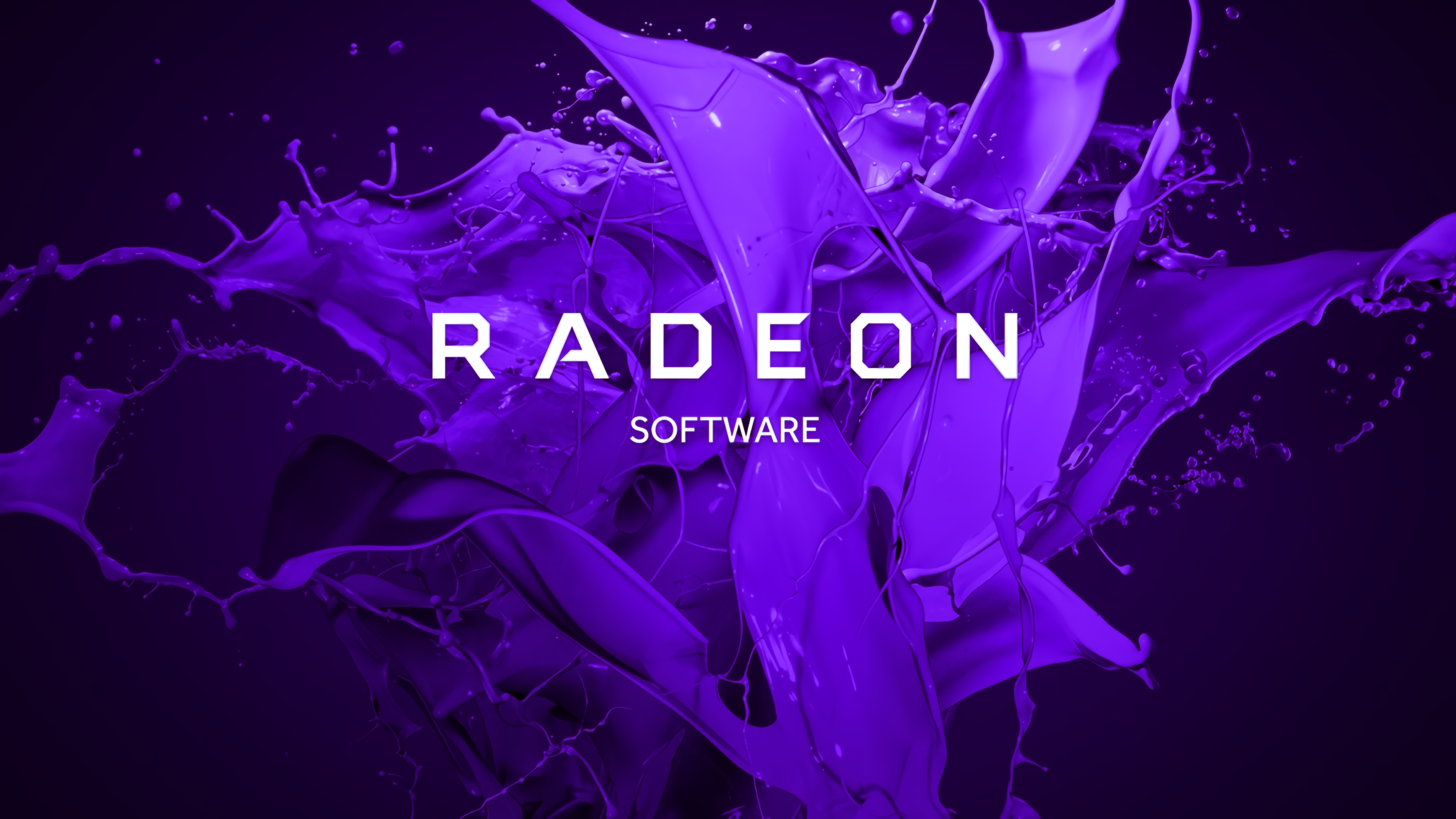 AMD Radeon Abstract Digital Art Purple Background Text Simple Background 5040x2836