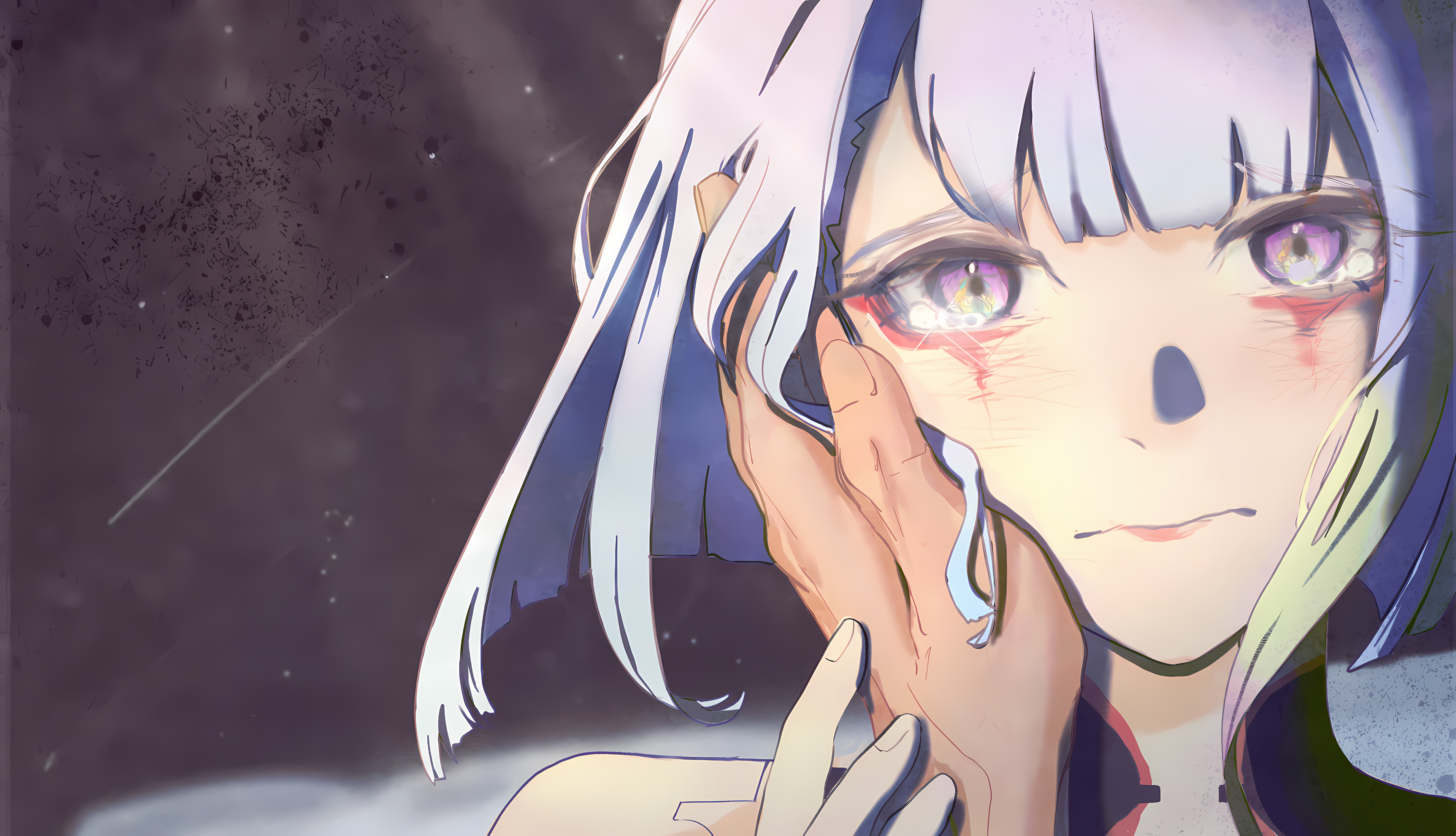 anime girl crying with tears on all of her face, rainy | Stable Diffusion |  OpenArt