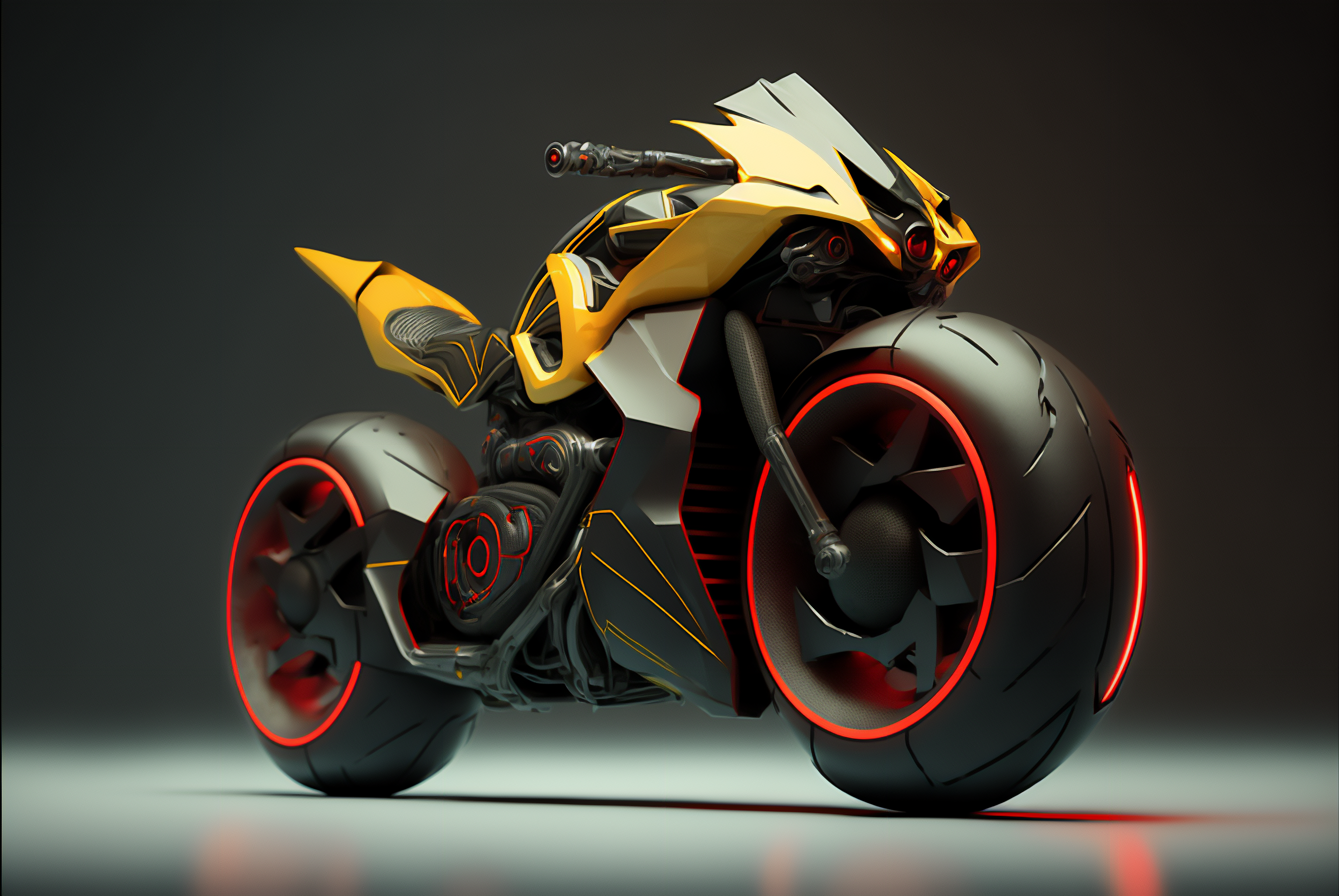 Ai Art Science Fiction Motorcycle Tron Futuristic 3060x2048