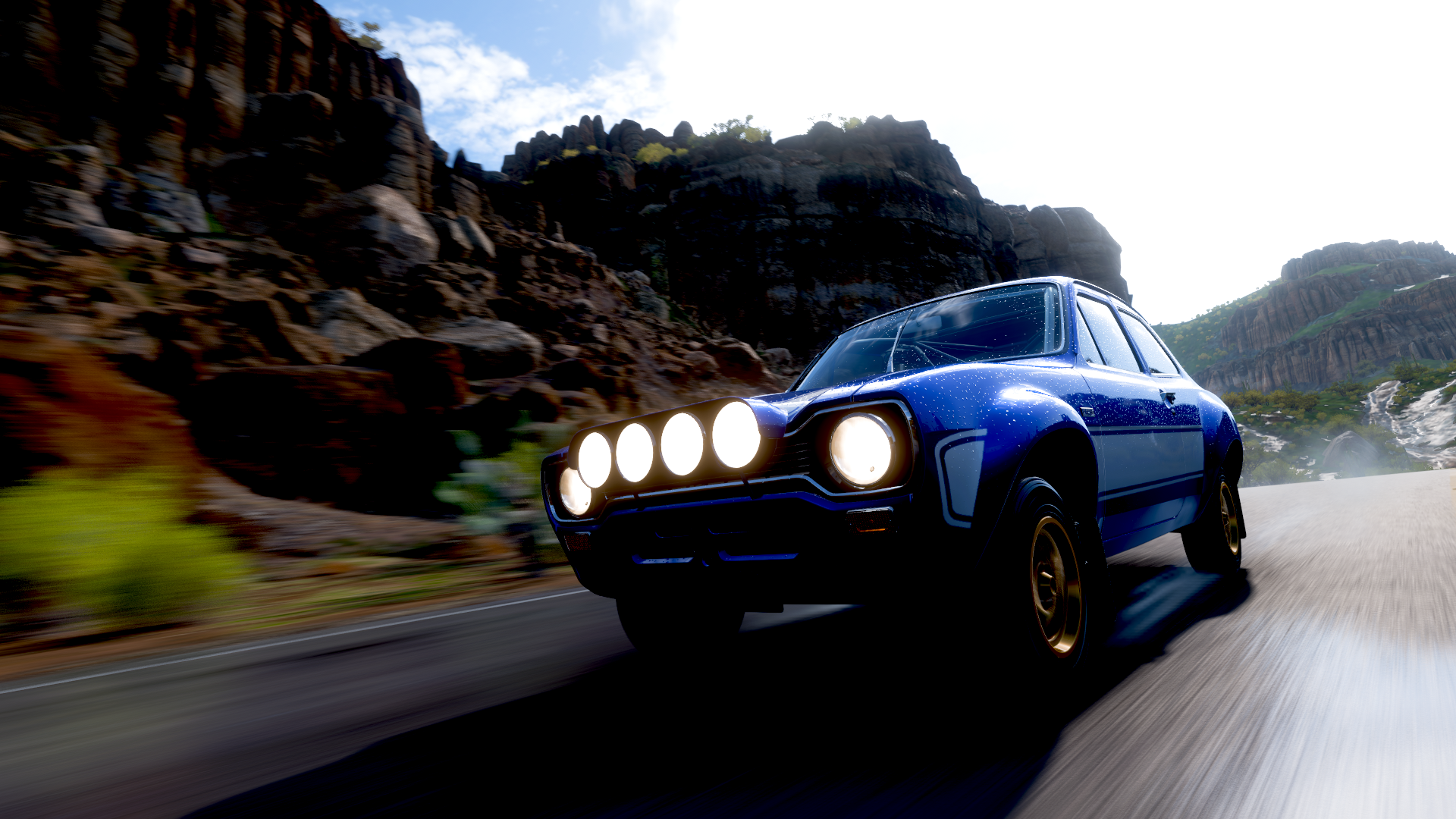 Forza Horizon 5 Video Games Ford Rally Car Headlights Road Clouds 1920x1080