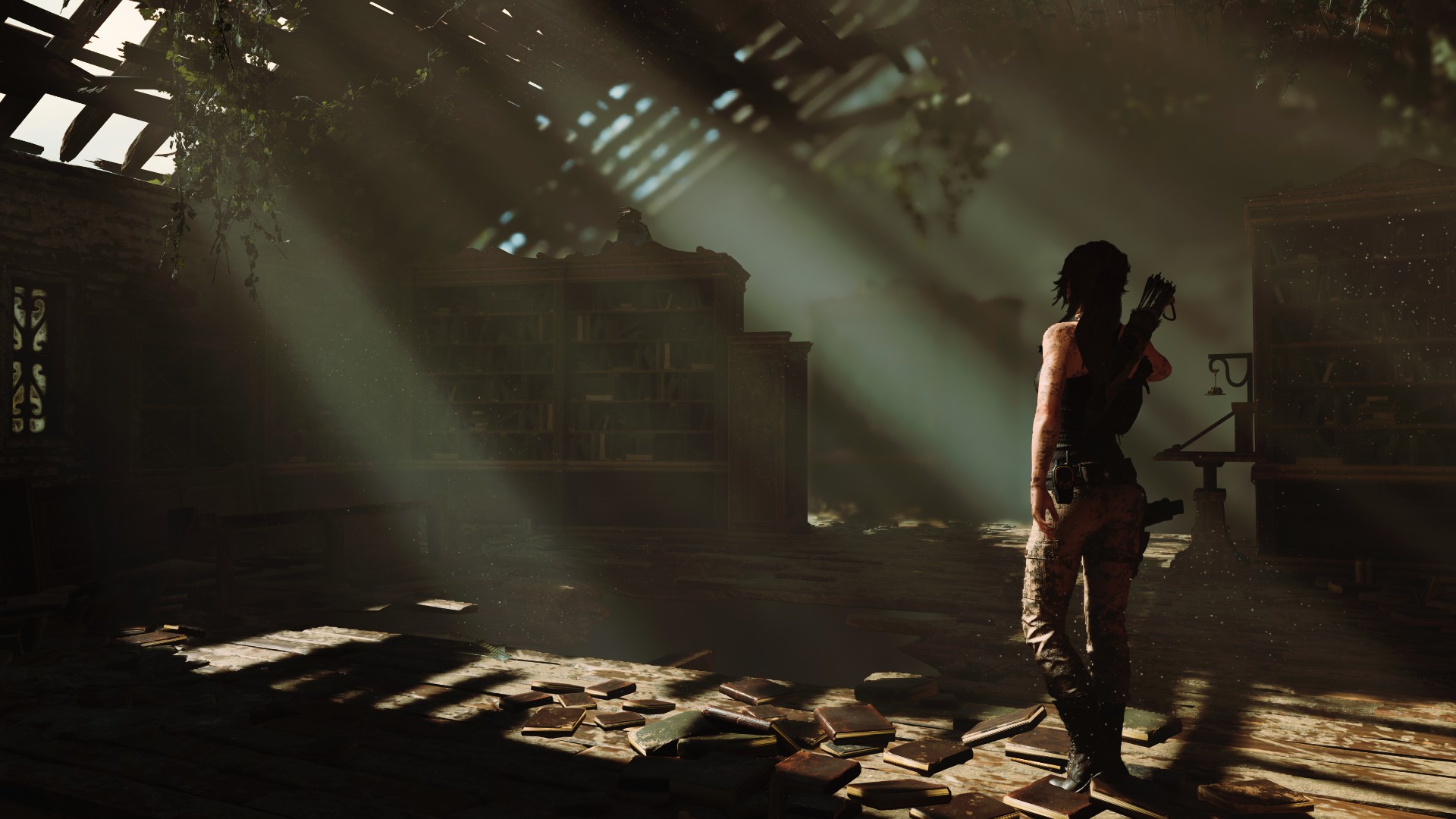 Lara Croft Tomb Raider Shadow Of The Tomb Raider CGi Video Games Screen Shot Ruins Tank Top Jeans Po 1920x1080
