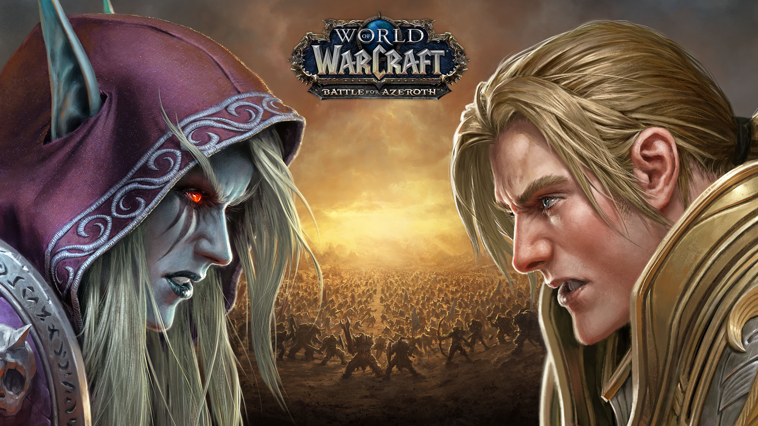 World Of Warcraft World Of Warcraft Battle For Azeroth Horde Alliance Sylvanas Windrunner Anduin Wry 2560x1440