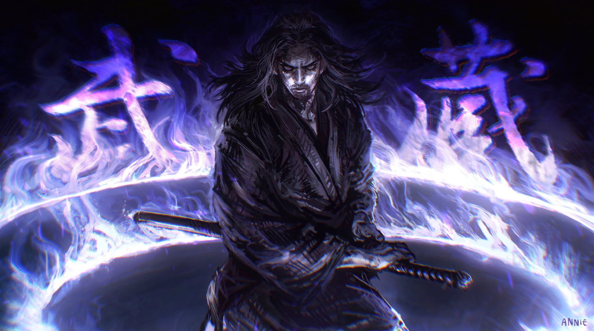 Fantasy Art Digital Art Artwork Vagabond Anime Miyamoto Musashi 2048x1143