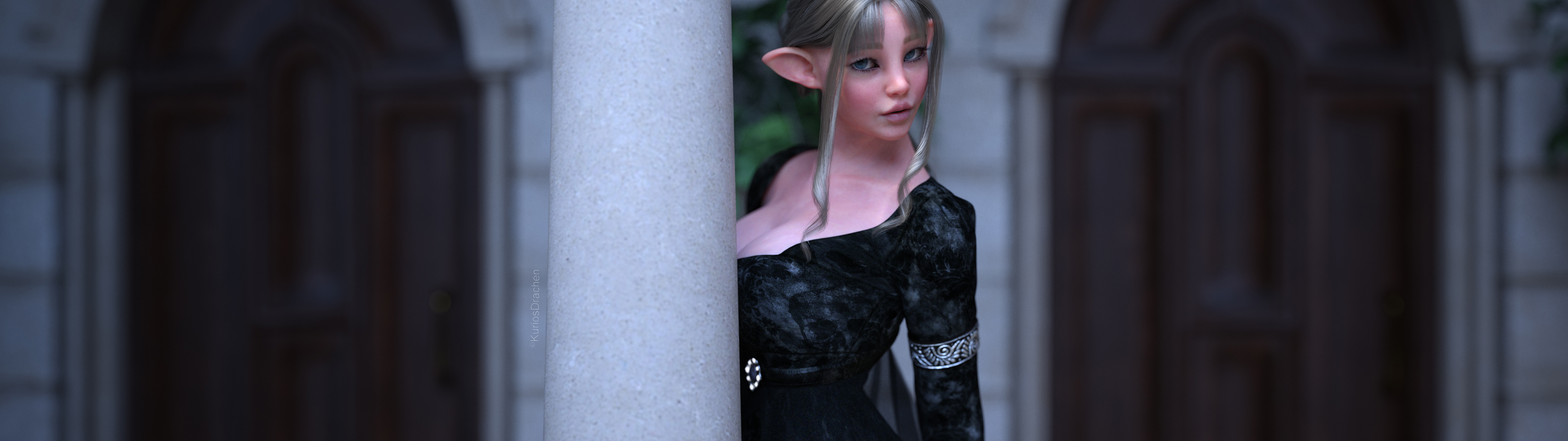 CGi Fantasy Girl Elf Girl Fantasy Art Pointy Ears Elven 3840x1080