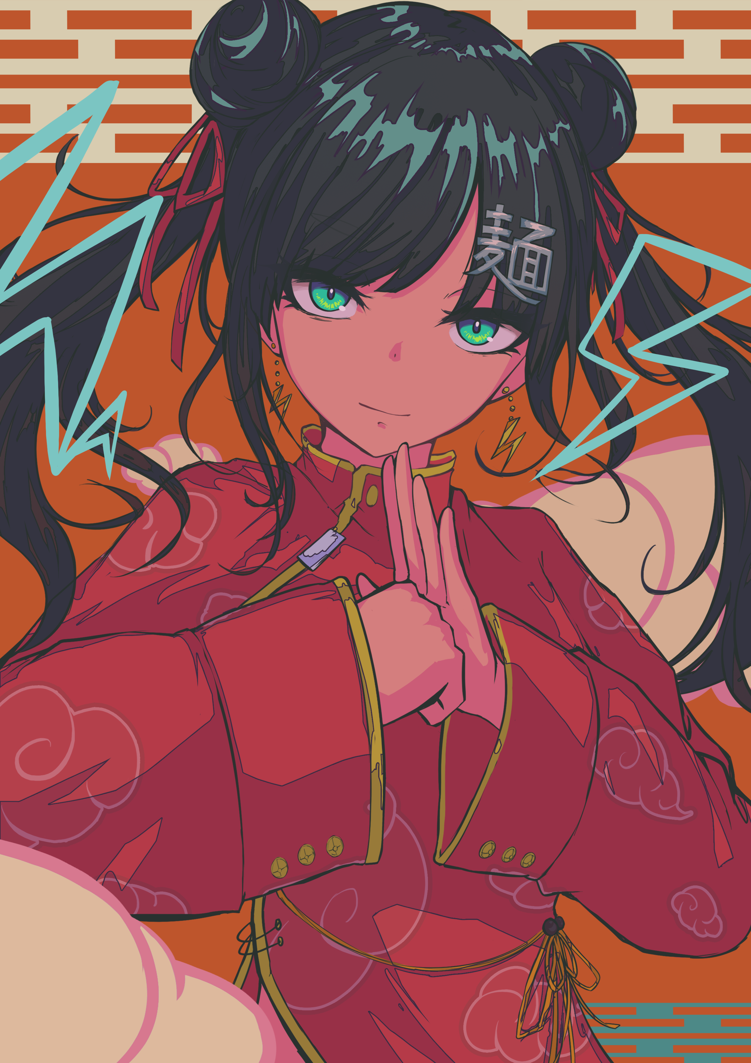Anime Girls Lycoris Recoil Portrait Display Twintails Looking At Viewer Chinese Dress Hairbun 2480x3508