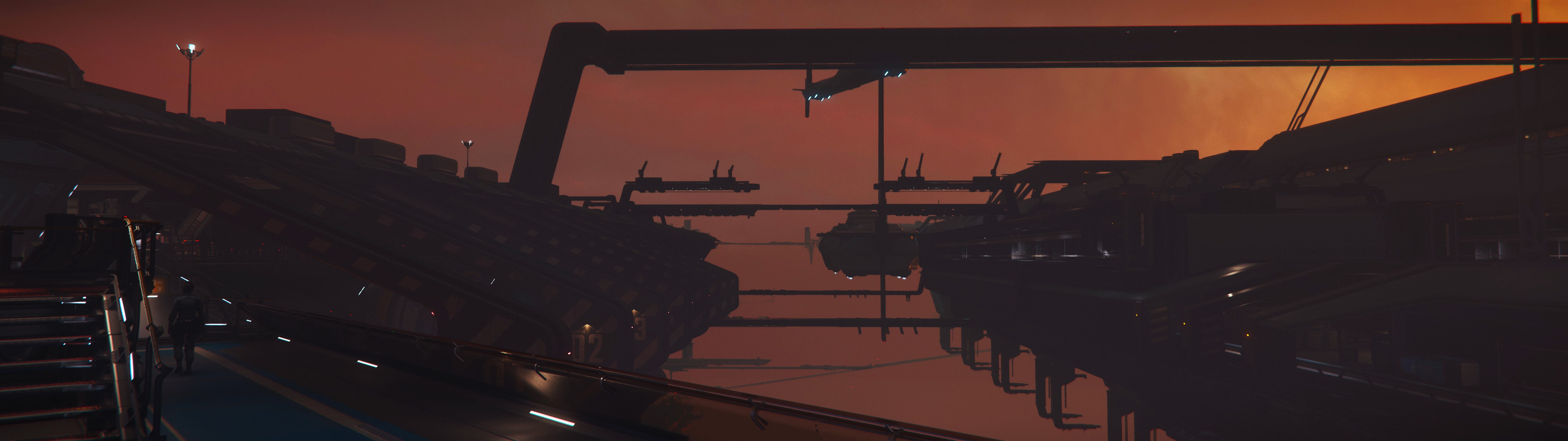 Star Citizen Crusader Industries Screen Shot Floating City Orison Video Games 5120x1440