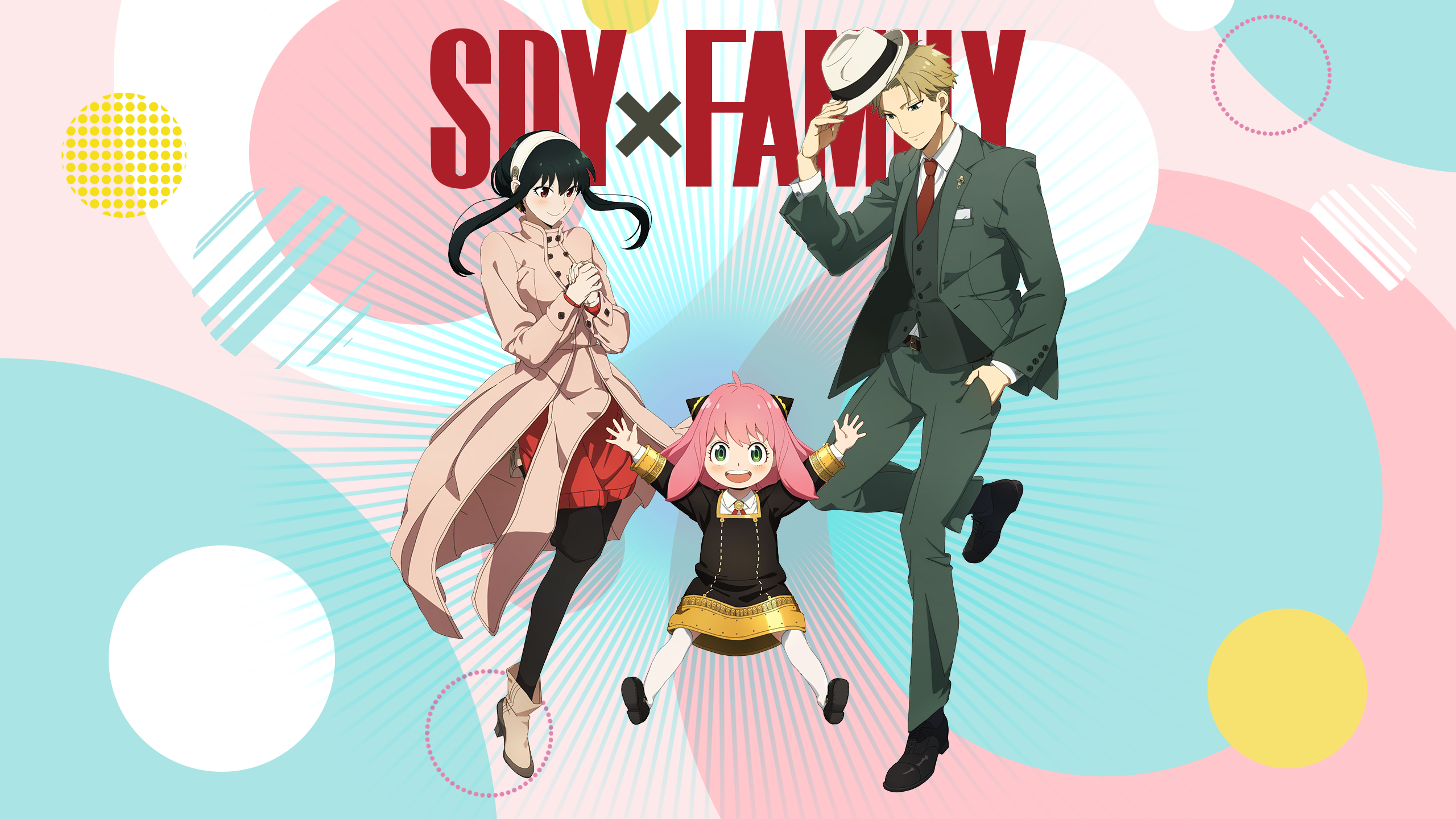 Spy X Family Anya Forger Loid Forger Yor Forger Smile Circle Anime Anime Girls Anime Boys 2560x1440