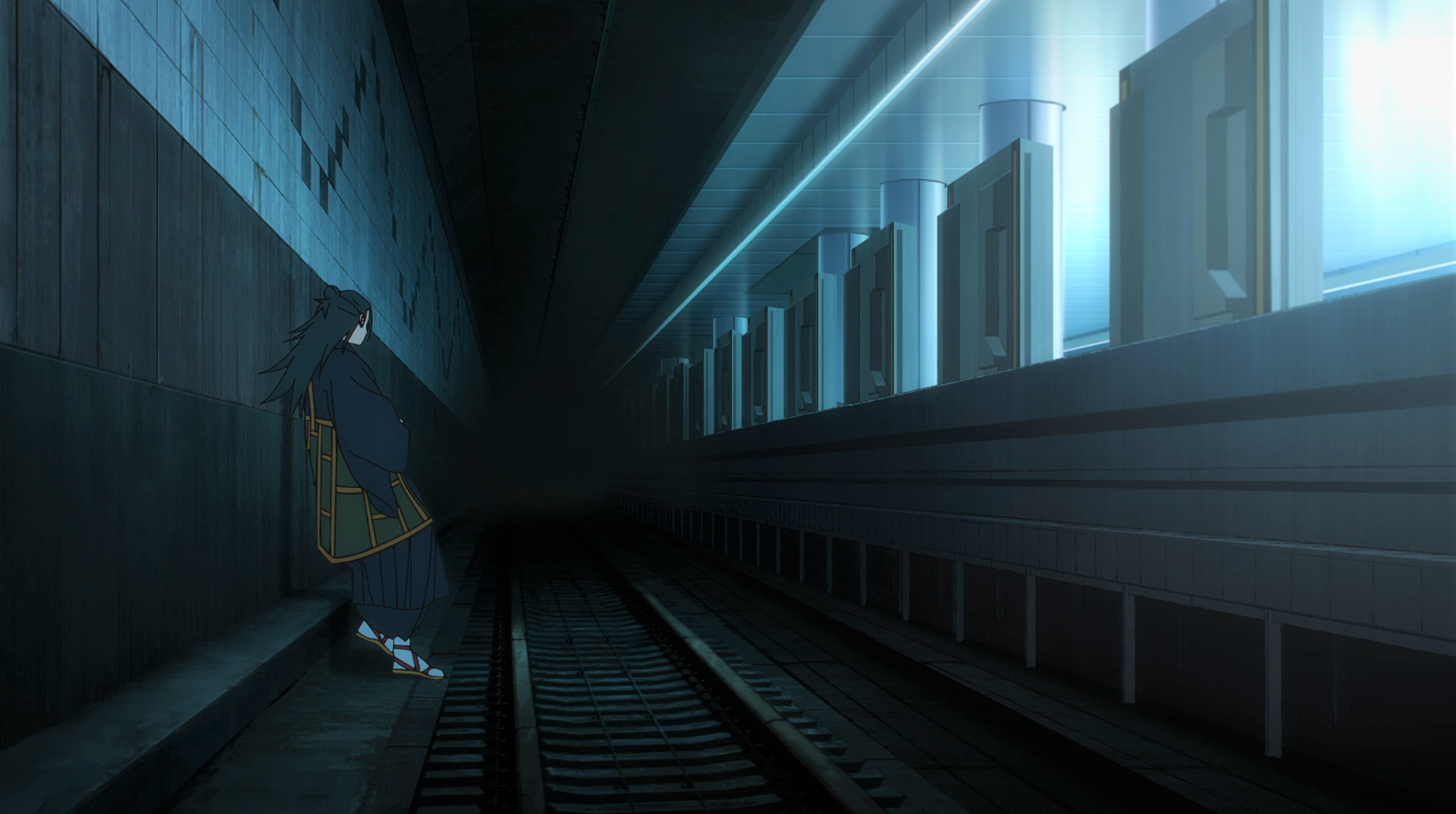 Jujutsu Kaisen Suguru Geto Kimono Bun Subway Tunnel Sandals Lights Anime Anime Screenshot Anime Boys 1920x1073