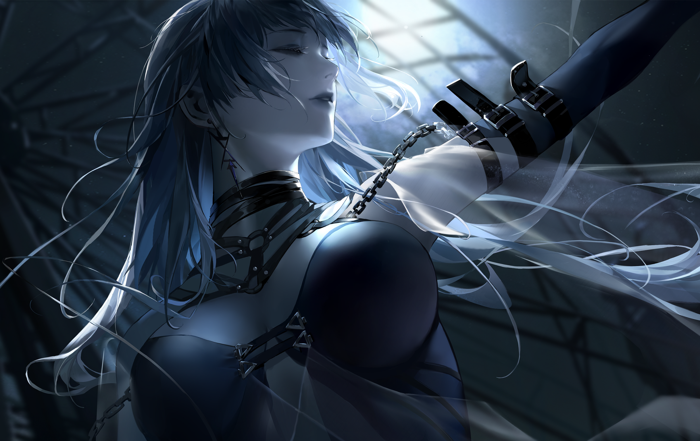MBCC Hamel Path To Nowhere Anime Girls Closed Eyes Chains Wallpaper -  Resolution:2436x1536 - ID:1350789 