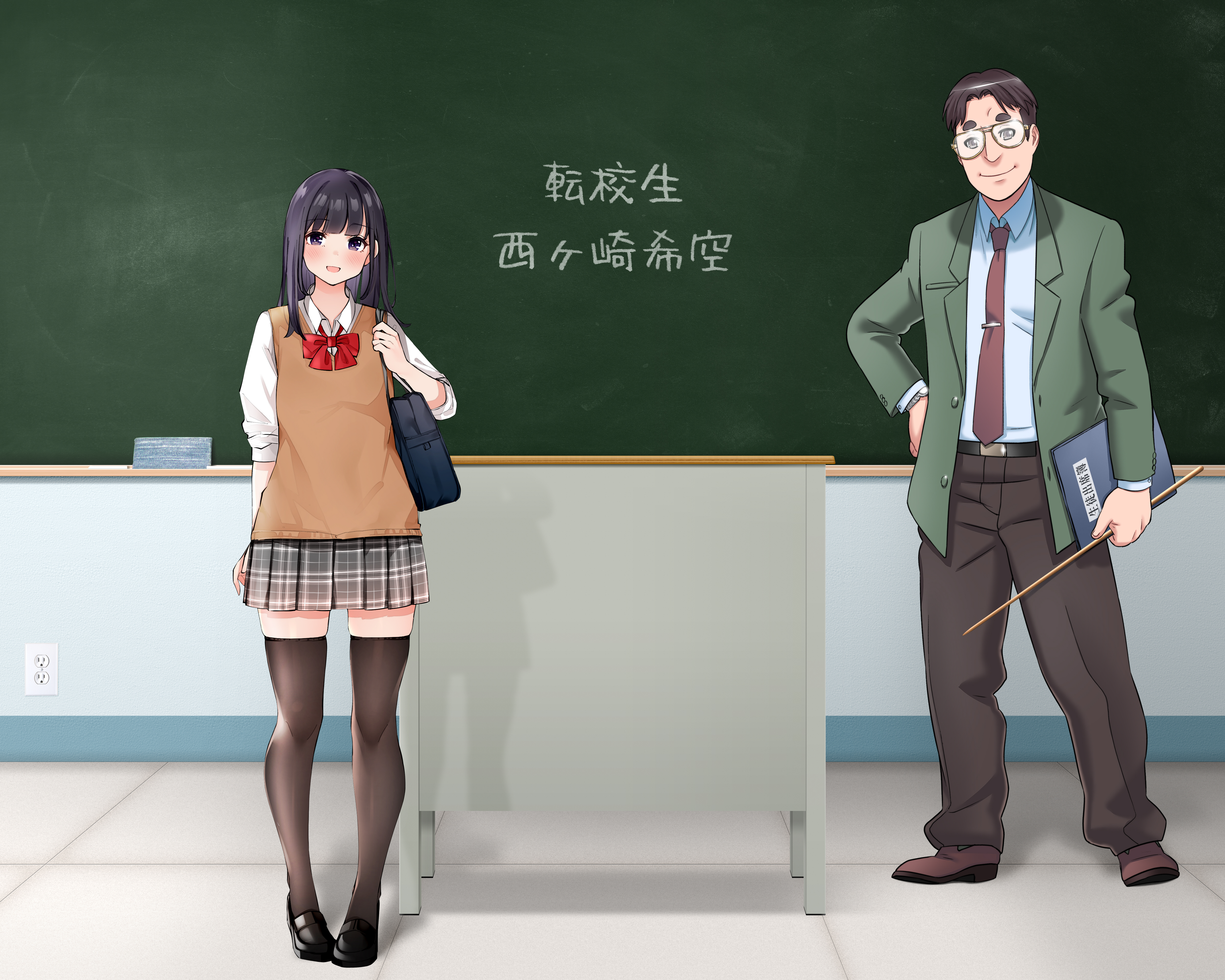 Transfer Student Students Teachers Classroom Introduction Standing Schoolgirl School Uniform Blushin 5000x4000