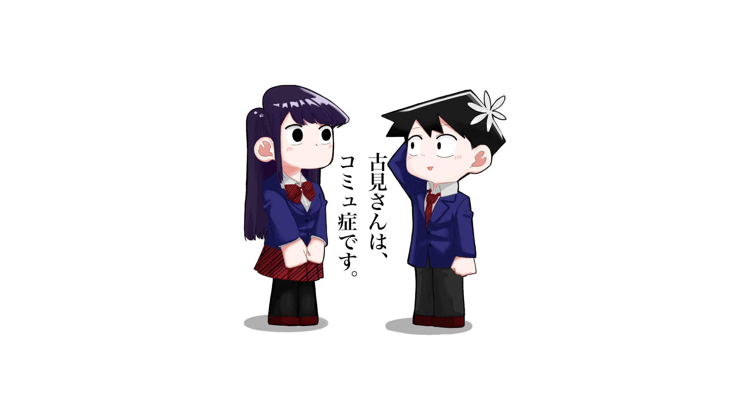Komi San Wa Comyushou Desu Komi Shouko Hitohito Tadano Black Hair Purple Hair Hair Ornament Bangs Sc 2560x1440