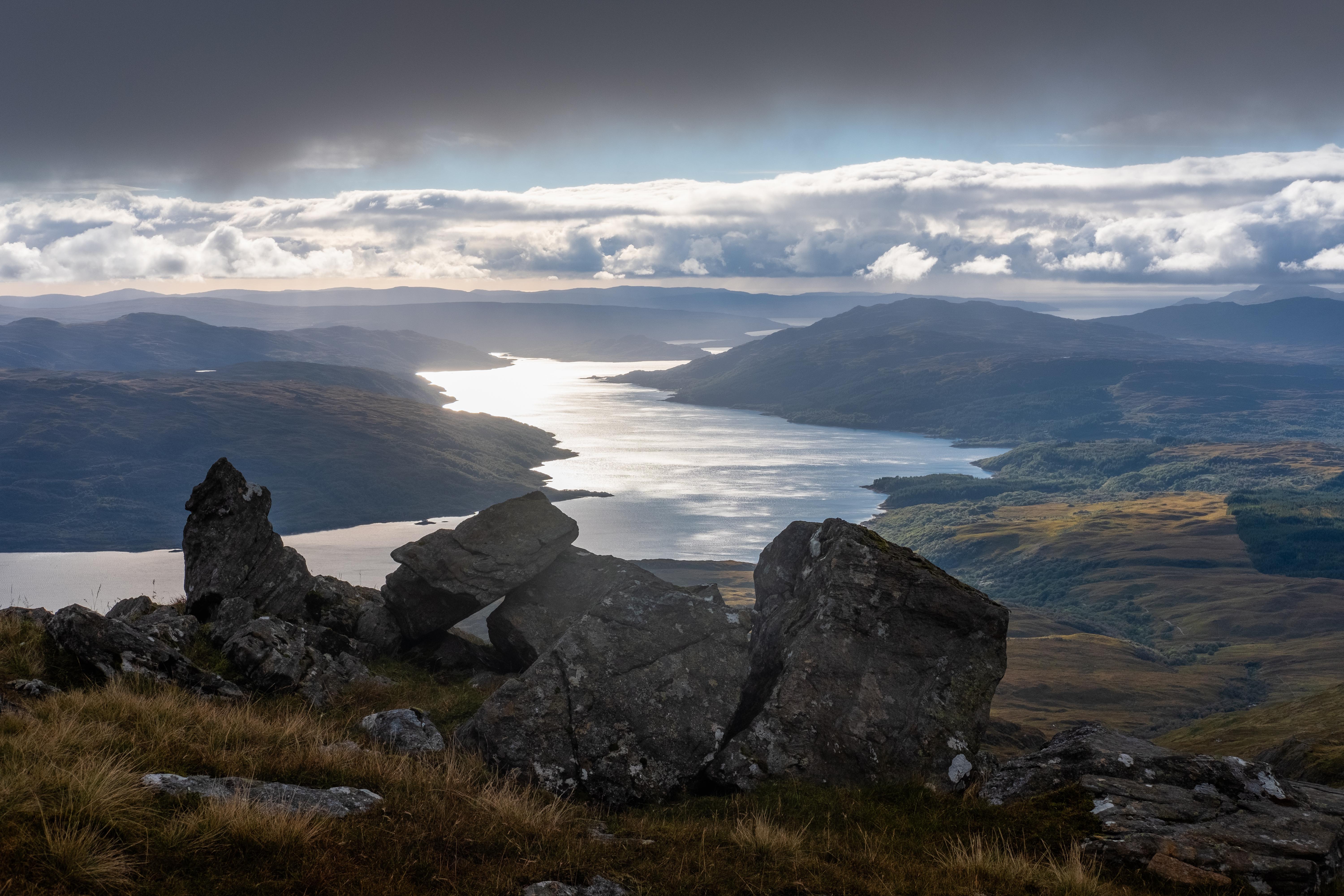 Landscape Clouds Lake Scotland UK Scottish Highlands Nature Water Rocks 6000x4000
