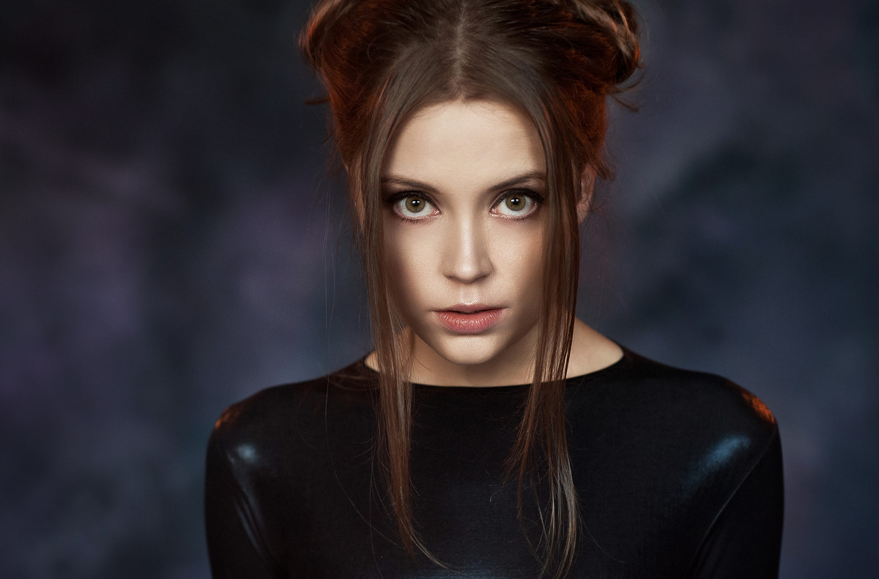 Maxim Maximov Women Ksenia Kokoreva Brunette Black Clothing Portrait 1280x843