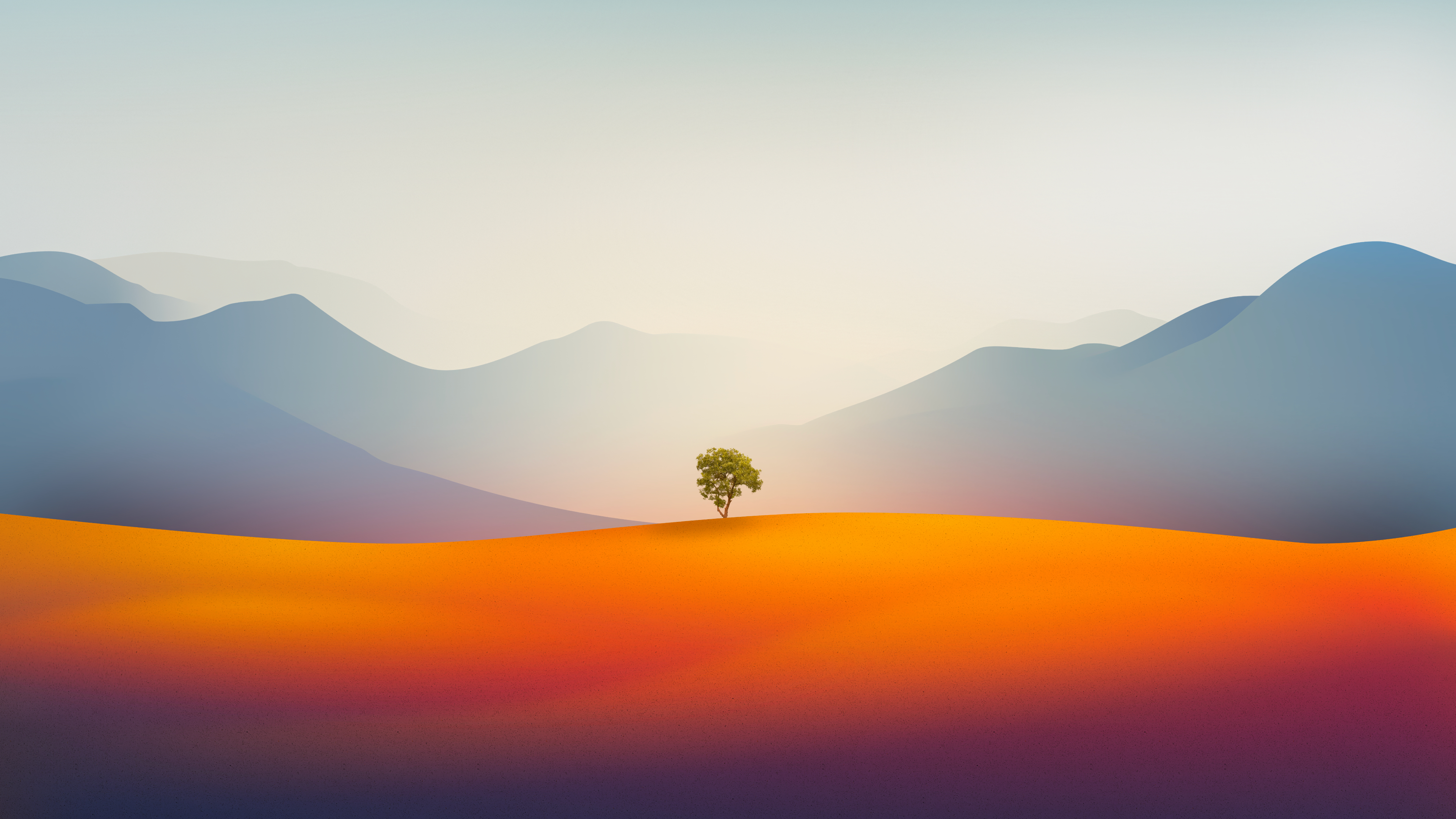 Landscape Digital Art Gradient Soft Gradient Mountains Minimalism Simple Background 3840x2161