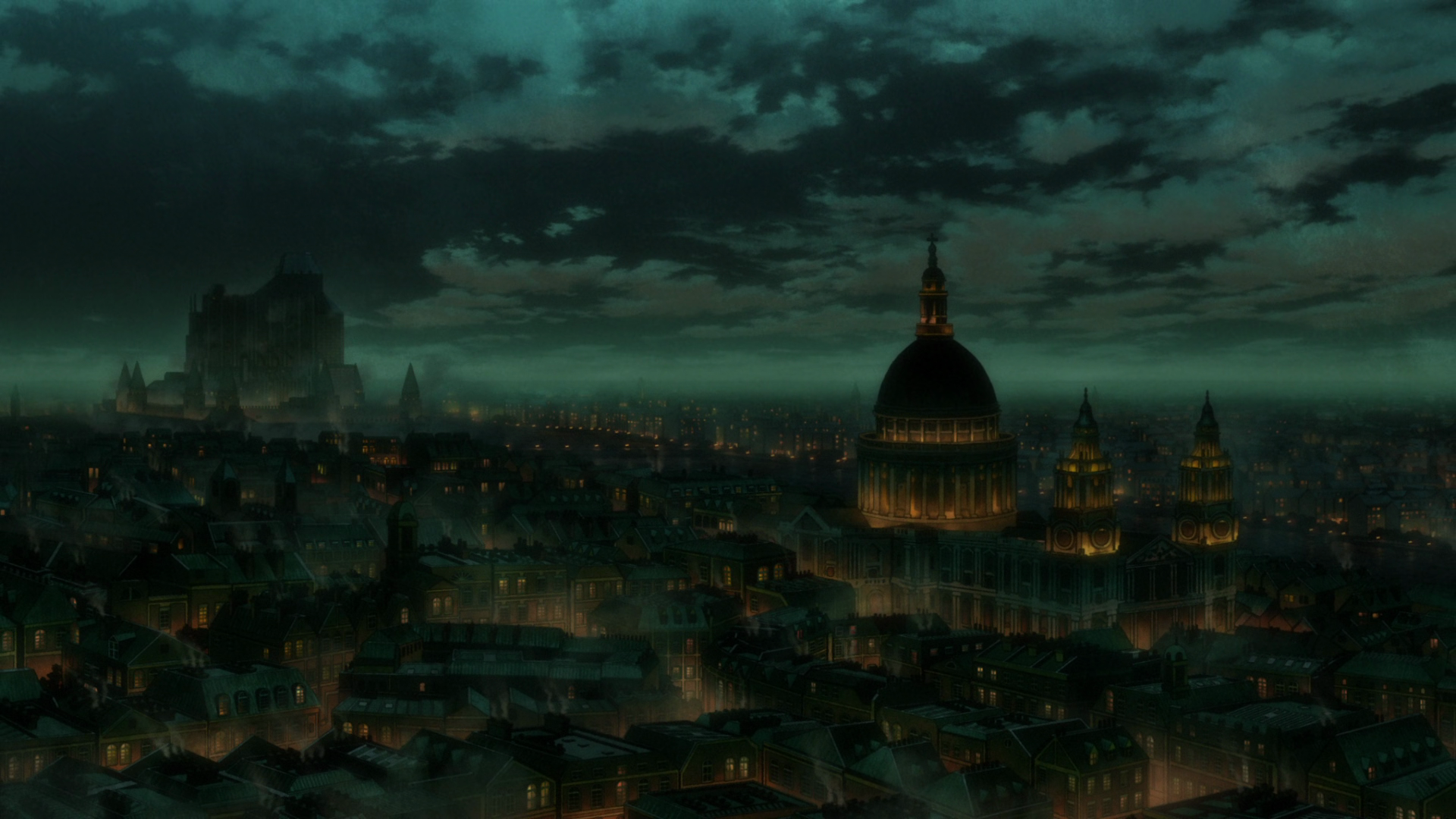 London Empire Of The Dead Night Clouds Sky Artwork Cityscape City Lights 1920x1080