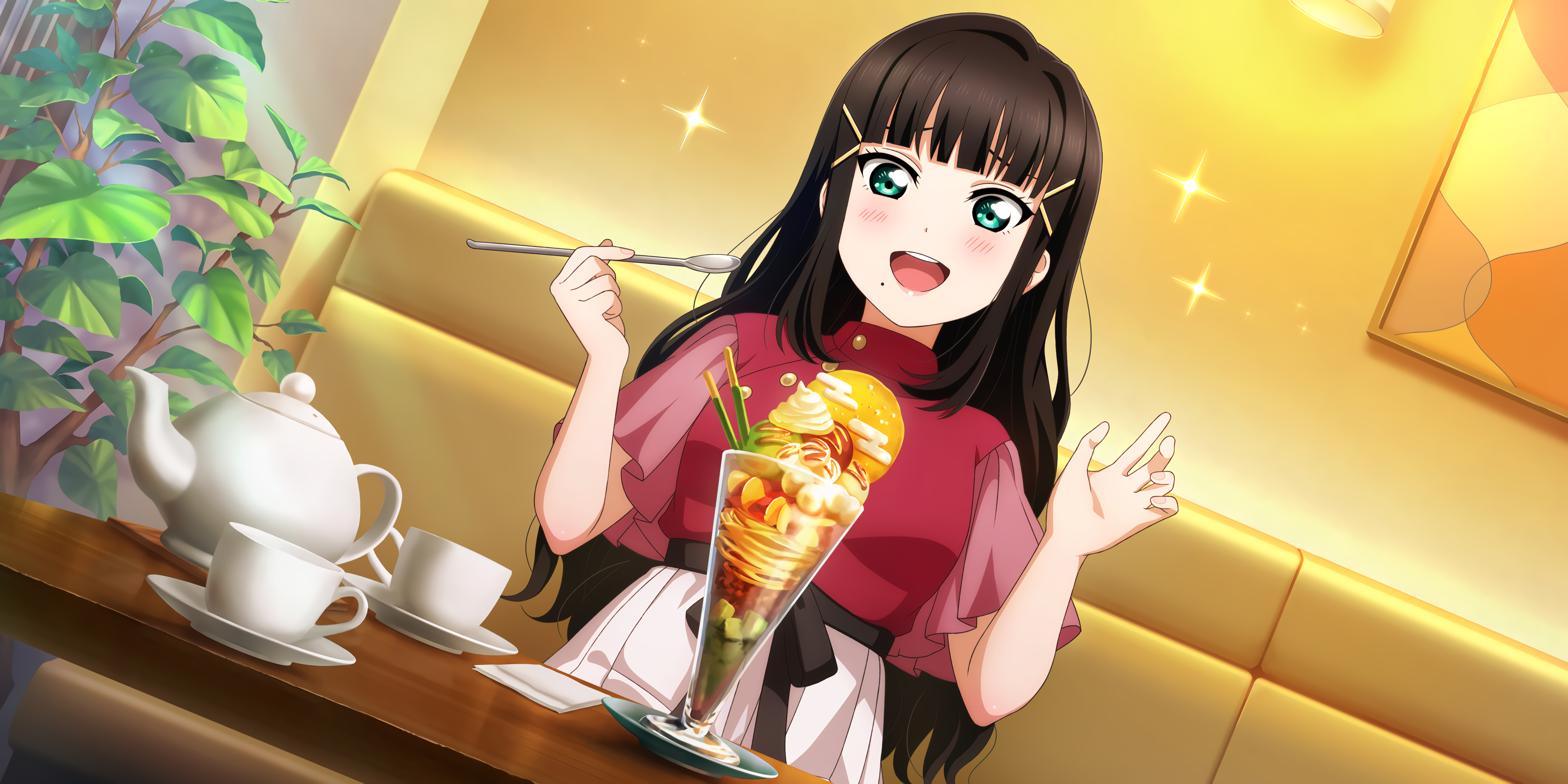 Kurosawa Dia Love Live Sunshine Anime Anime Girls Ice Cream 3600x1800