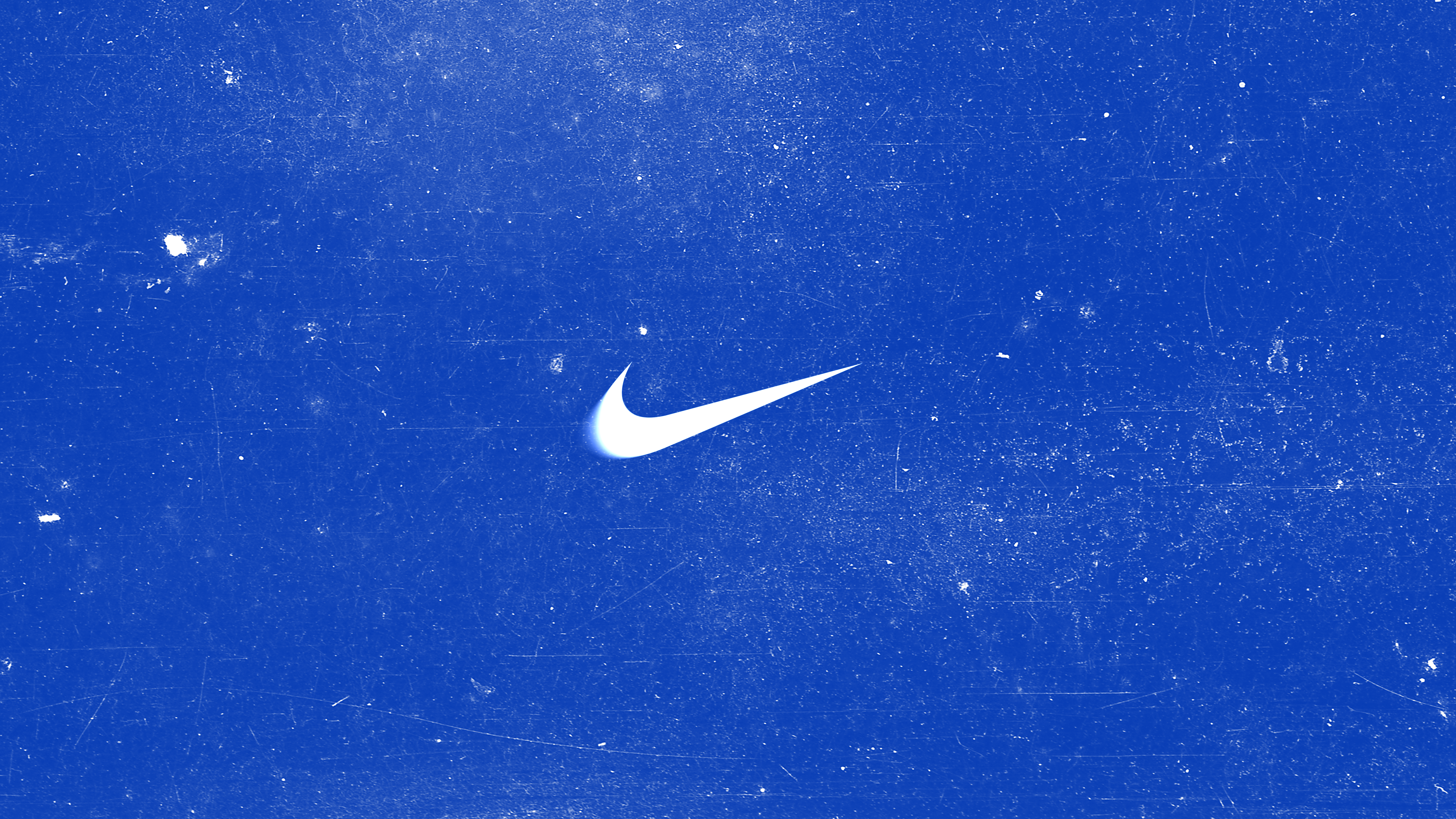 Nike Simple Background Blue Background Grunge Grainy Wall 4K Texture Minimalism Logo 3840x2160
