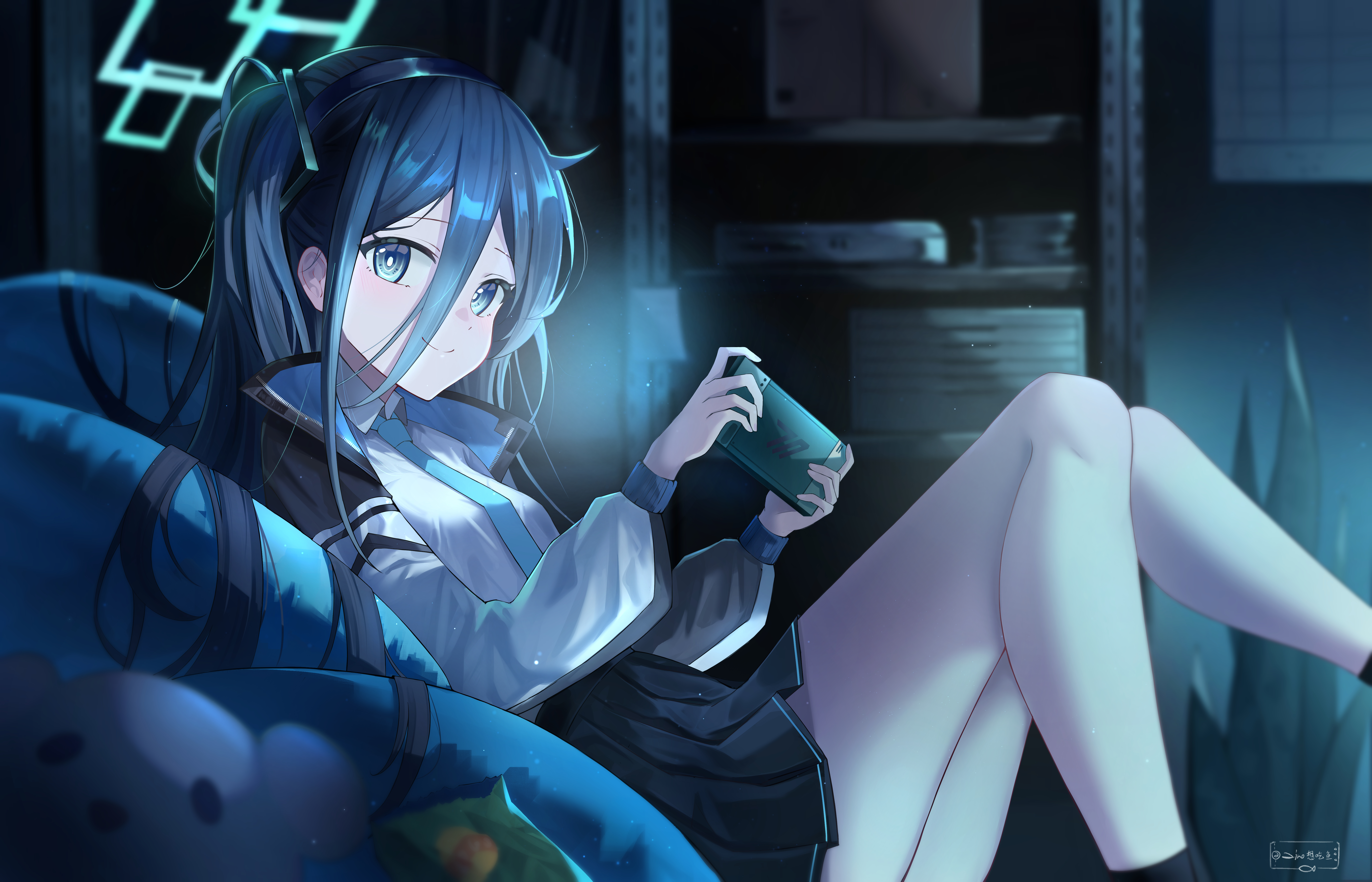 Tendou Alice Blue Archive Blue Eyes Dark Hair Long Hair Anime Girls Anime Games Video Game Character 6717x4317