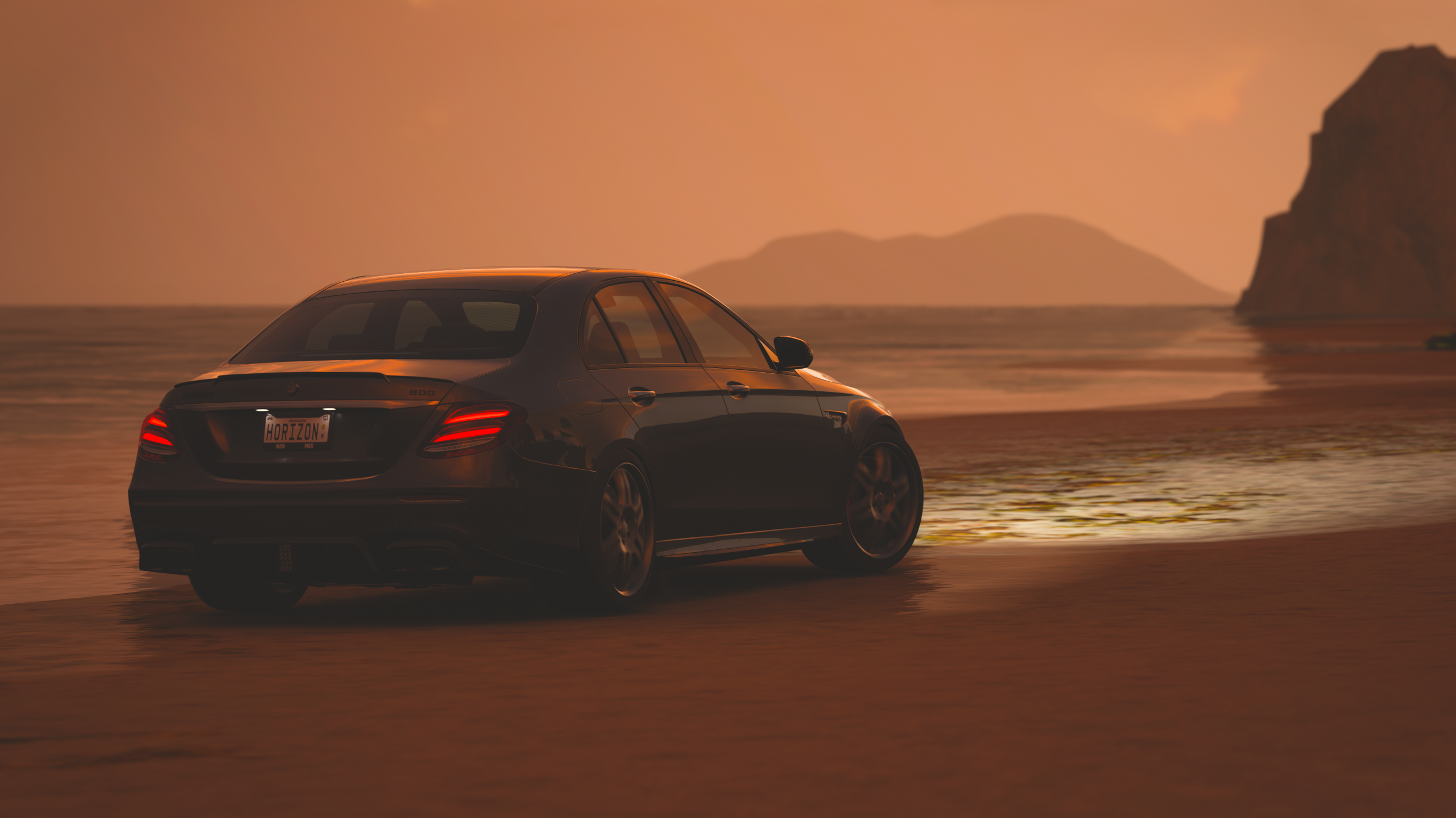 Forza Horizon 5 Car Sunset Video Games Mercedes Benz Brabus Bodykit 2560x1440