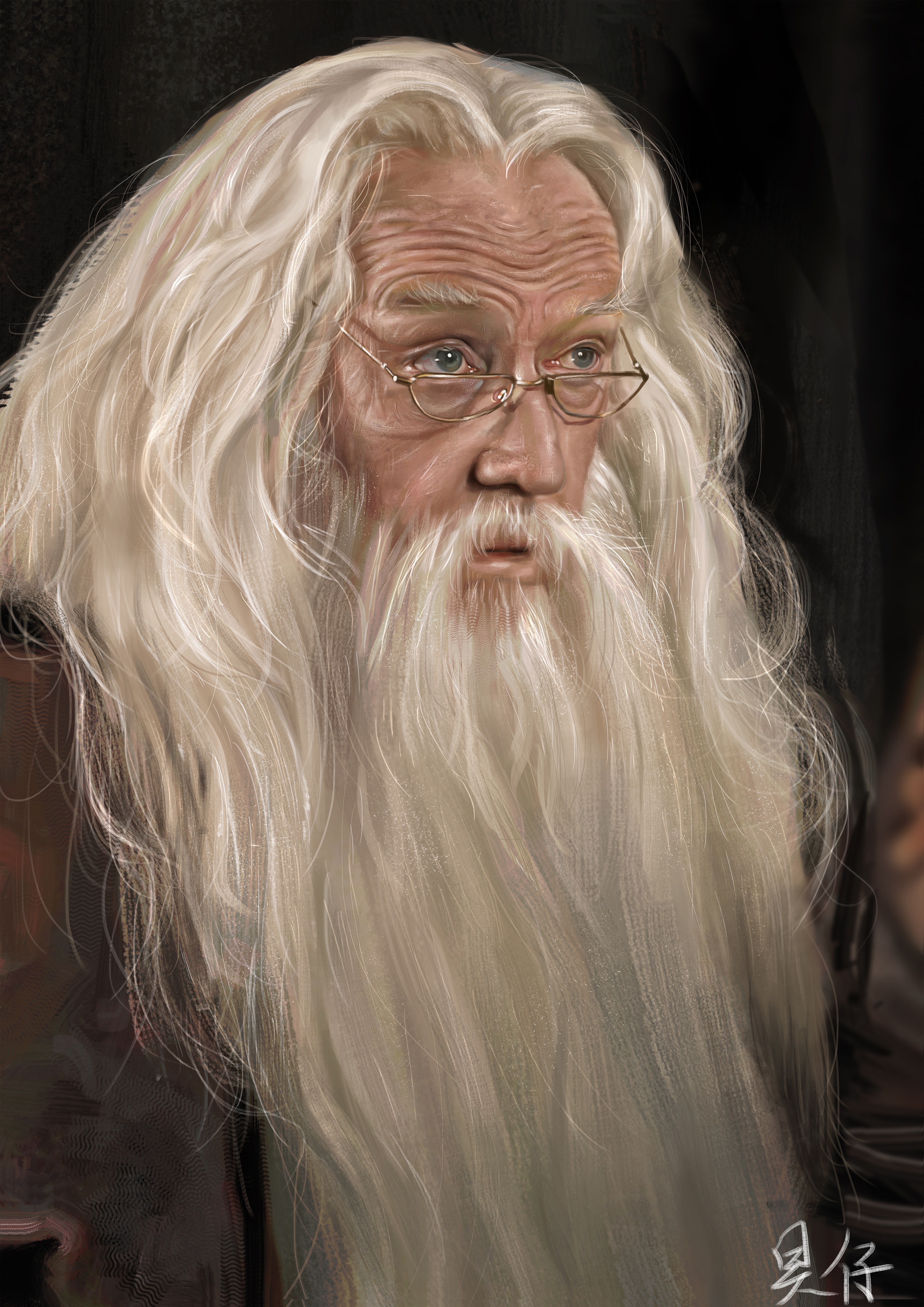 Digital Art Digital Painting Artwork Albus Dumbledore Harry Potter Fantasy Men 4243x6000