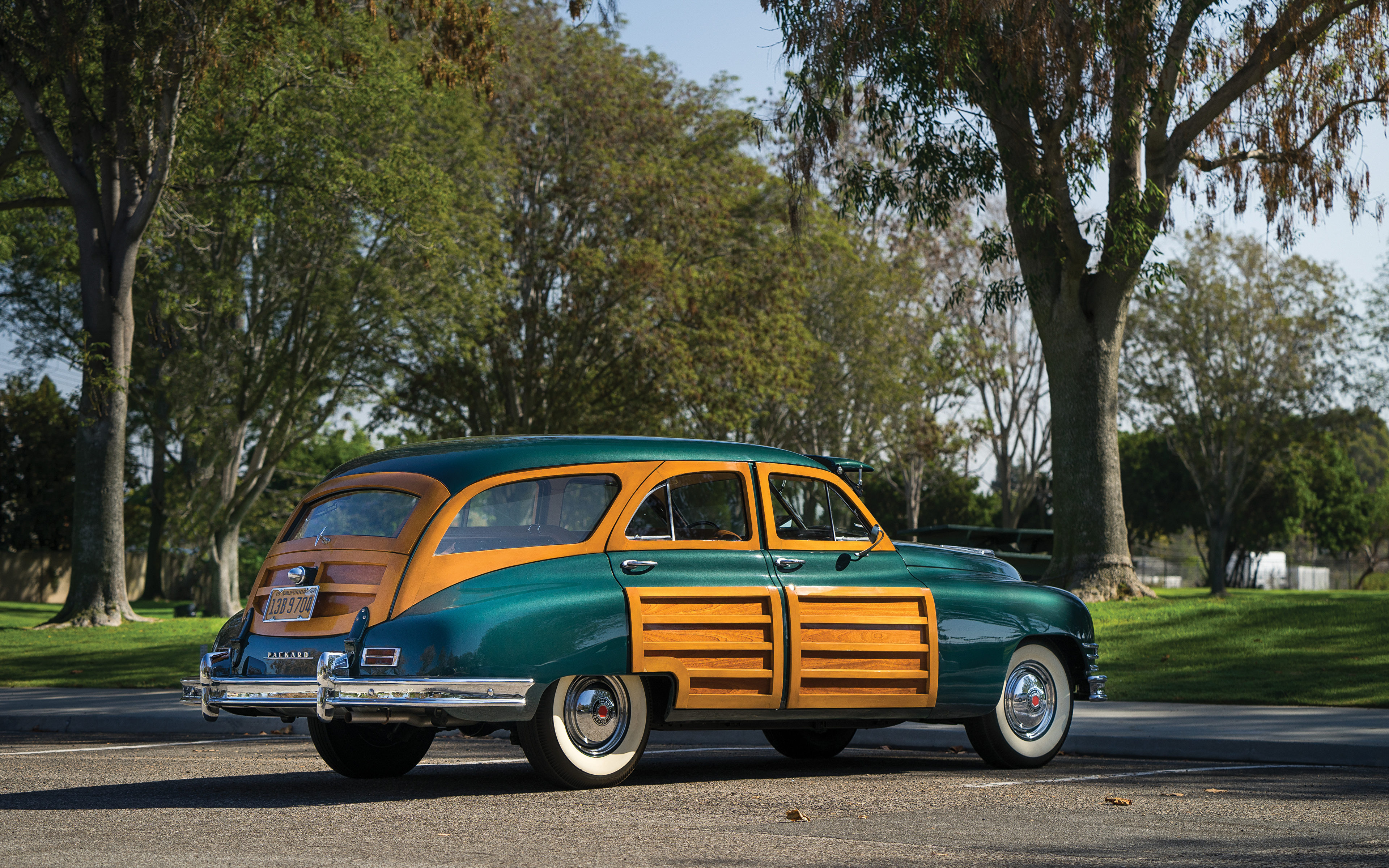 Packard Standard Eight Station Sedan Vintage Car Old Car Station Wagon Green Car Packard Woody 3840x2400