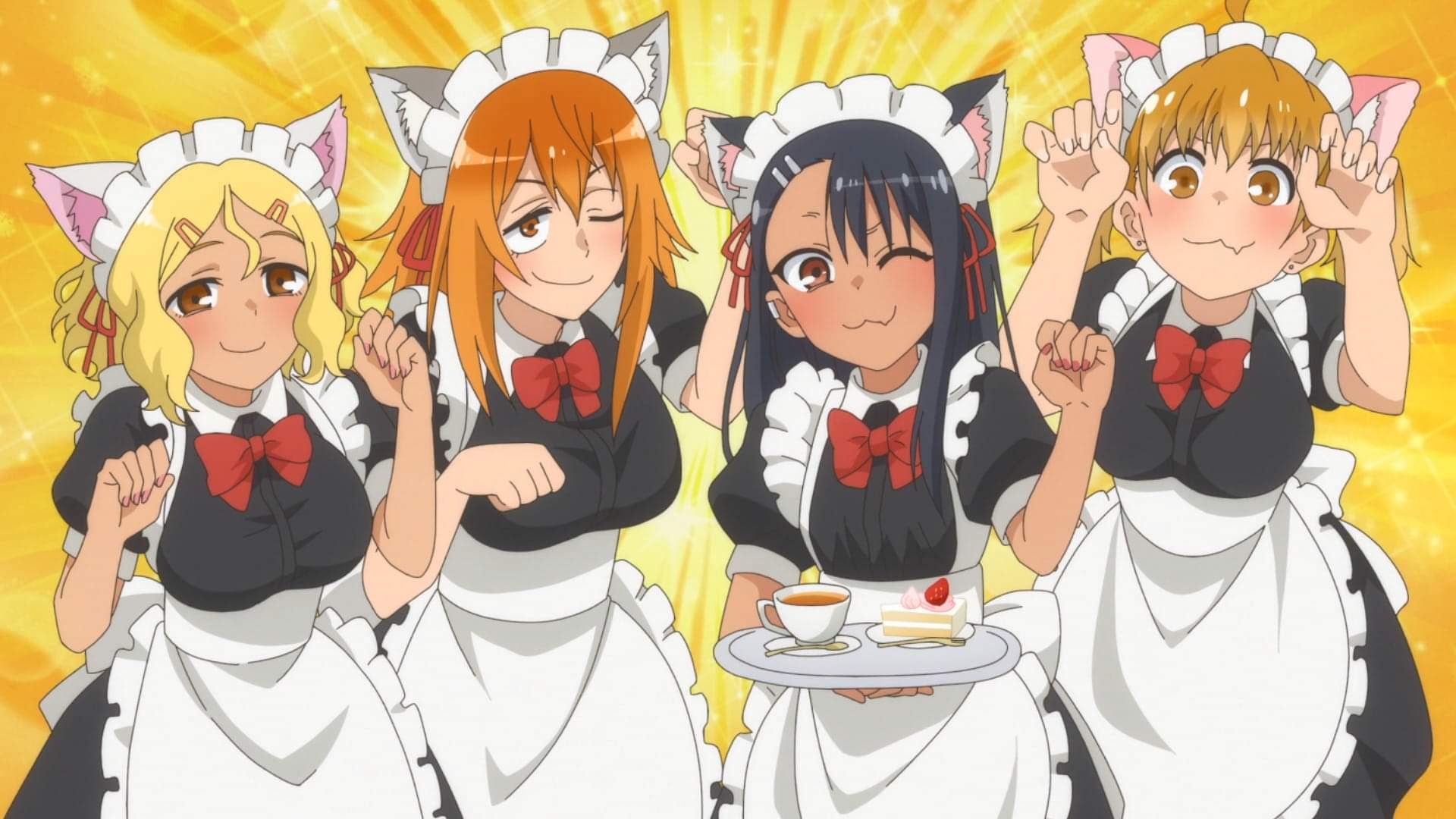 Nagatoro Hayase Please Dont Bully Me Nagatoro Anime Girls Maid Cat Girl Maid Outfit One Eye Closed C 1920x1080