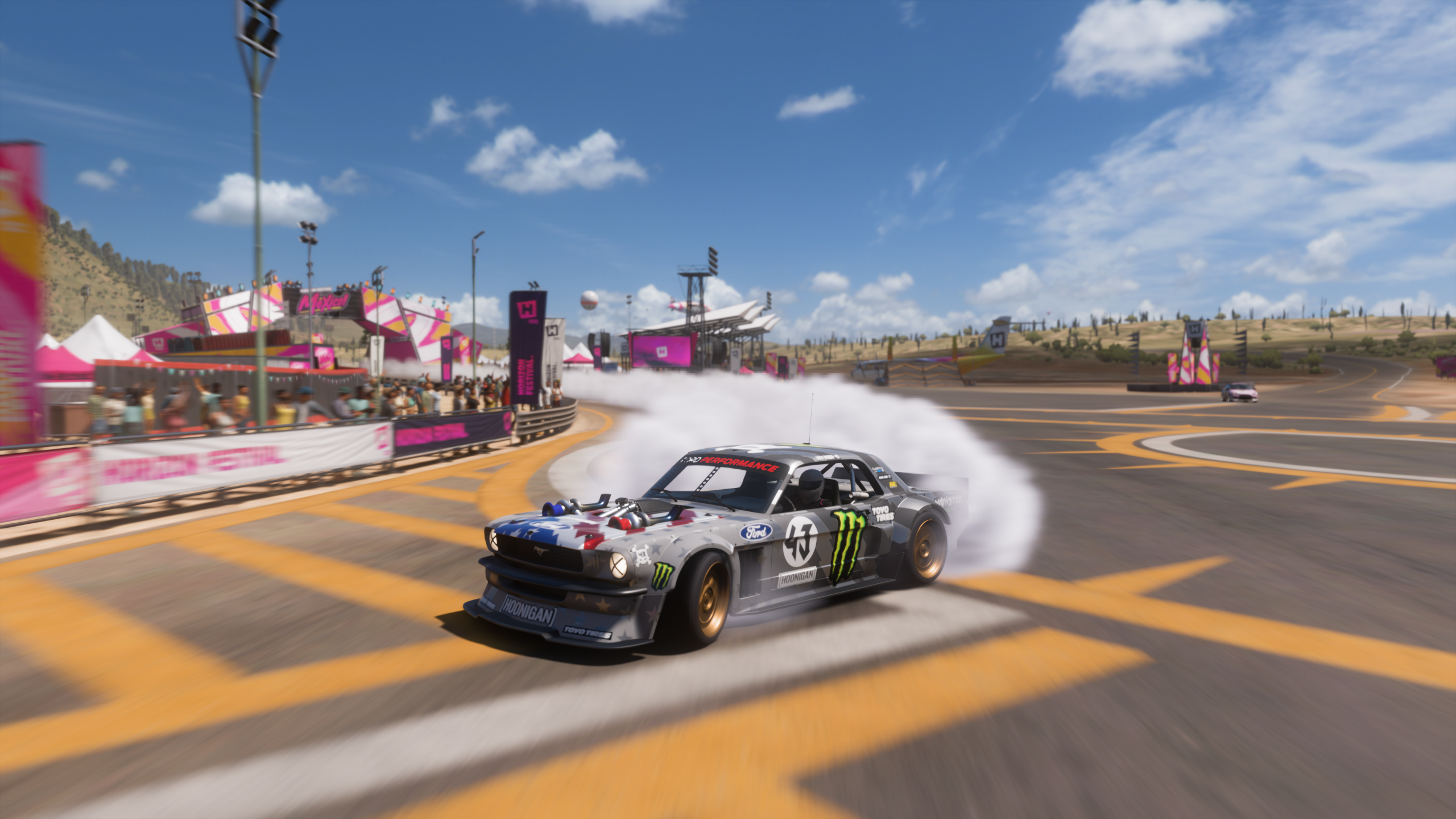 Forza Horizon 5 Drift Smoke Ford Mustang Hoonigan Hoonicorn Car Video Games 2560x1440