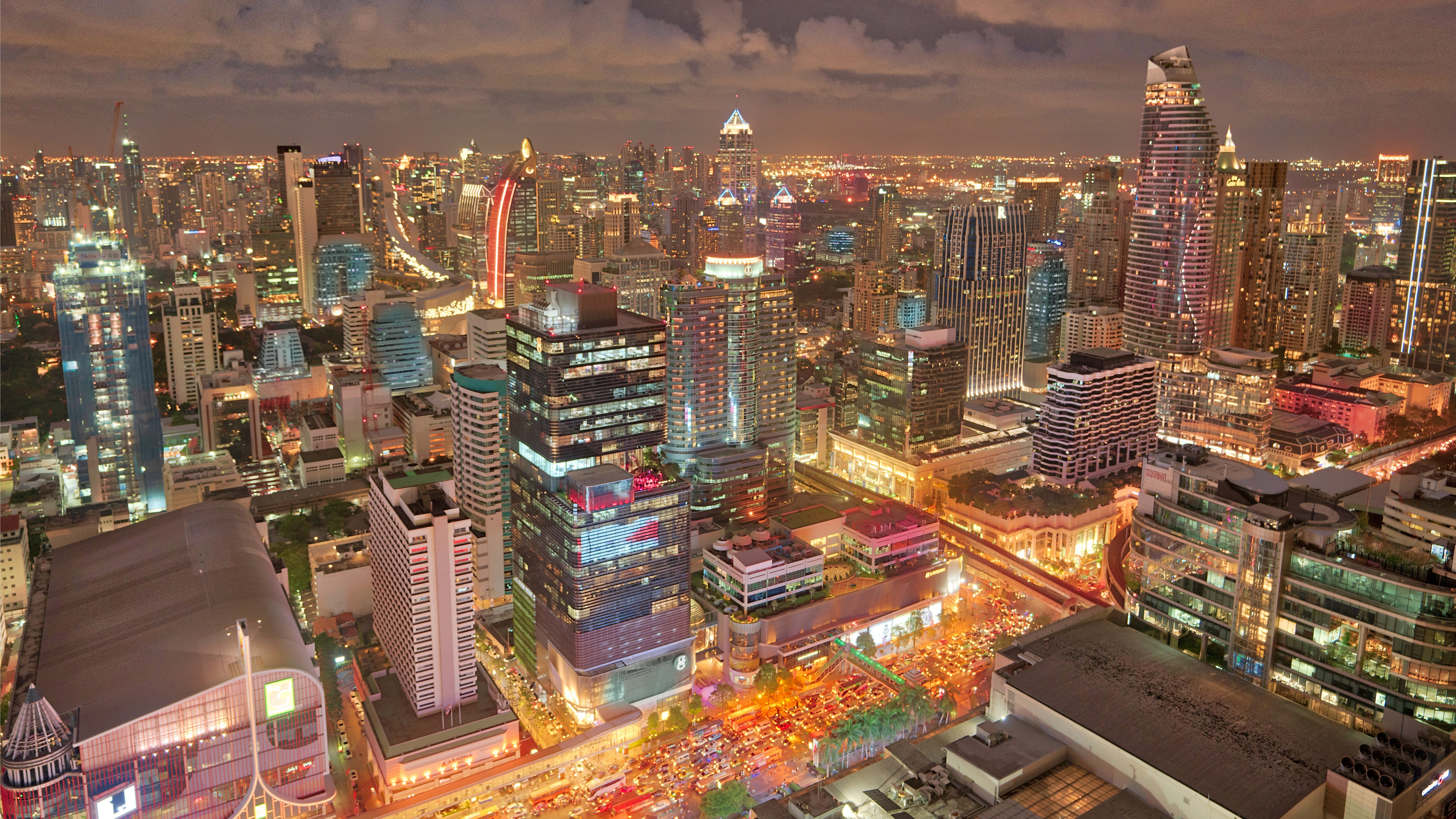 Trey Ratcliff Thailand Bangkok City Lights Skyscraper 7680x4320