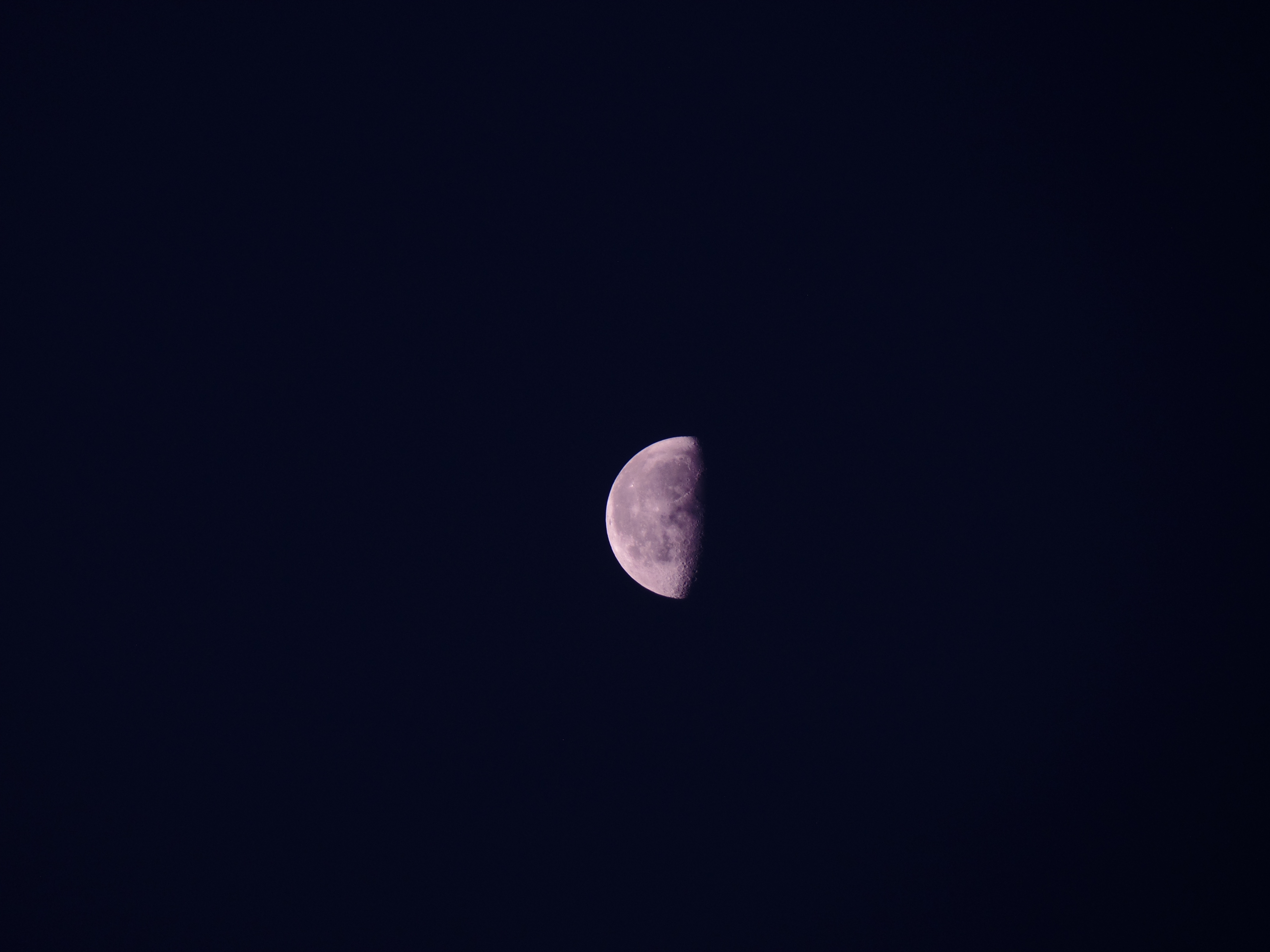 Night Moon Simple Background Black Background Minimalism 4608x3456