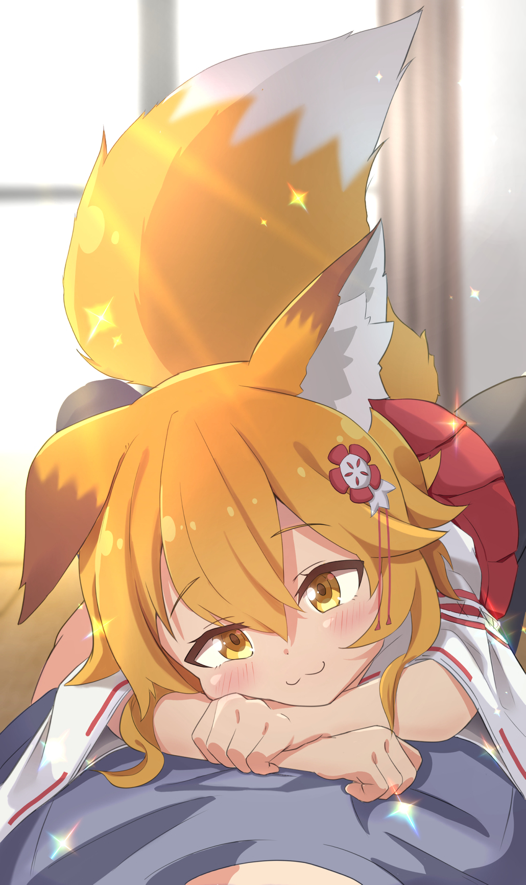 Anime Girls Sewayaki Kitsune No Senko San Fox Girl Yellow Eyes Portrait Display Tail Smiling Looking 1030x1732