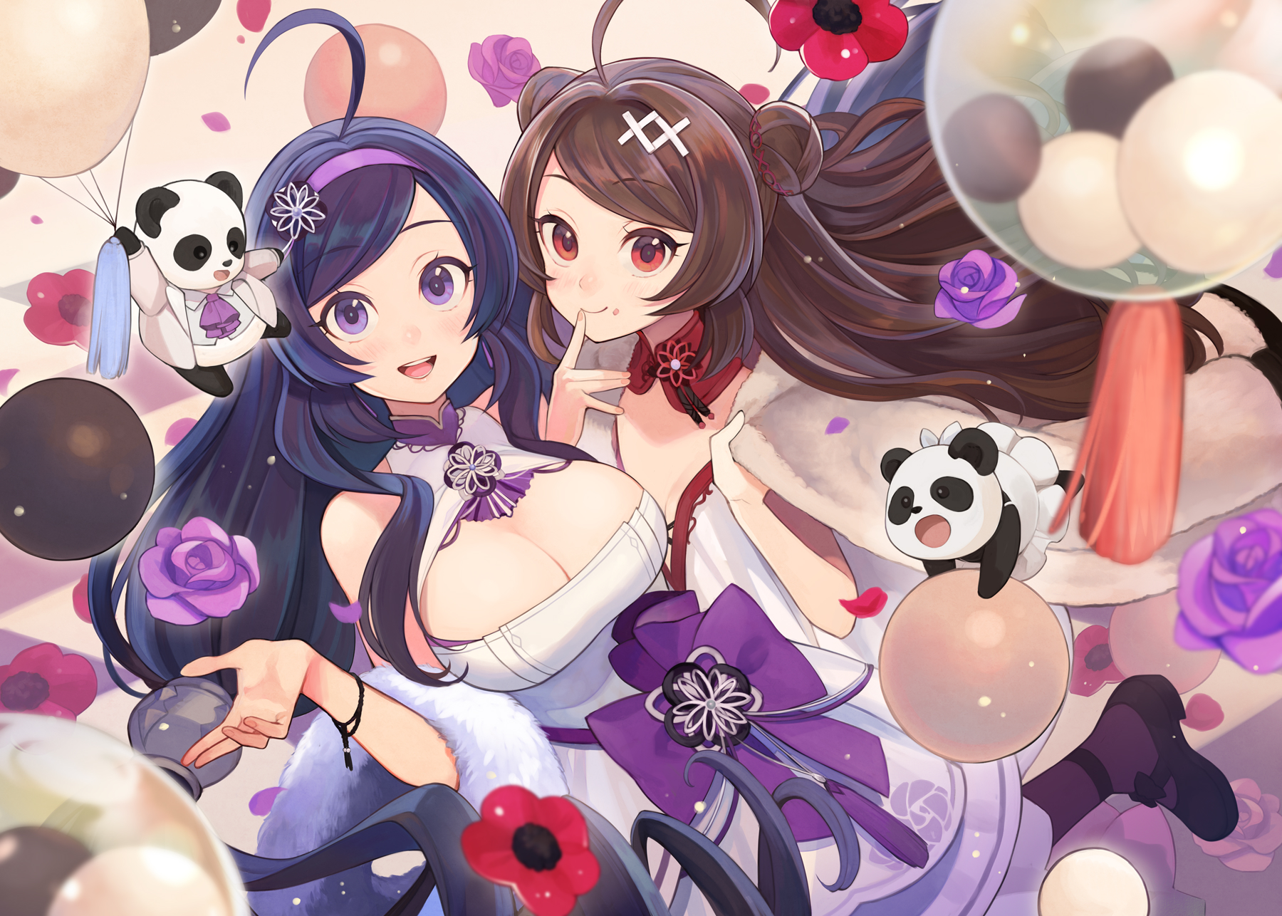 Anime Anime Girls Azur Lane Ning Hai Azur Lane Ping Hai Azur Lane Twintails Long Hair Purple Hair Br 1800x1286