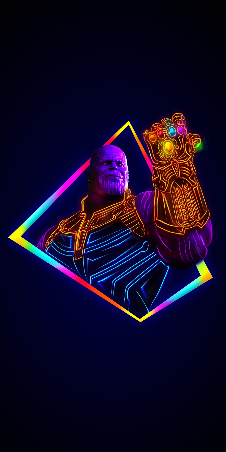 Marvel Comics Marvel Cinematic Universe Portrait Portrait Display Neon Thanos Infinity Gauntlet Vill 950x1900